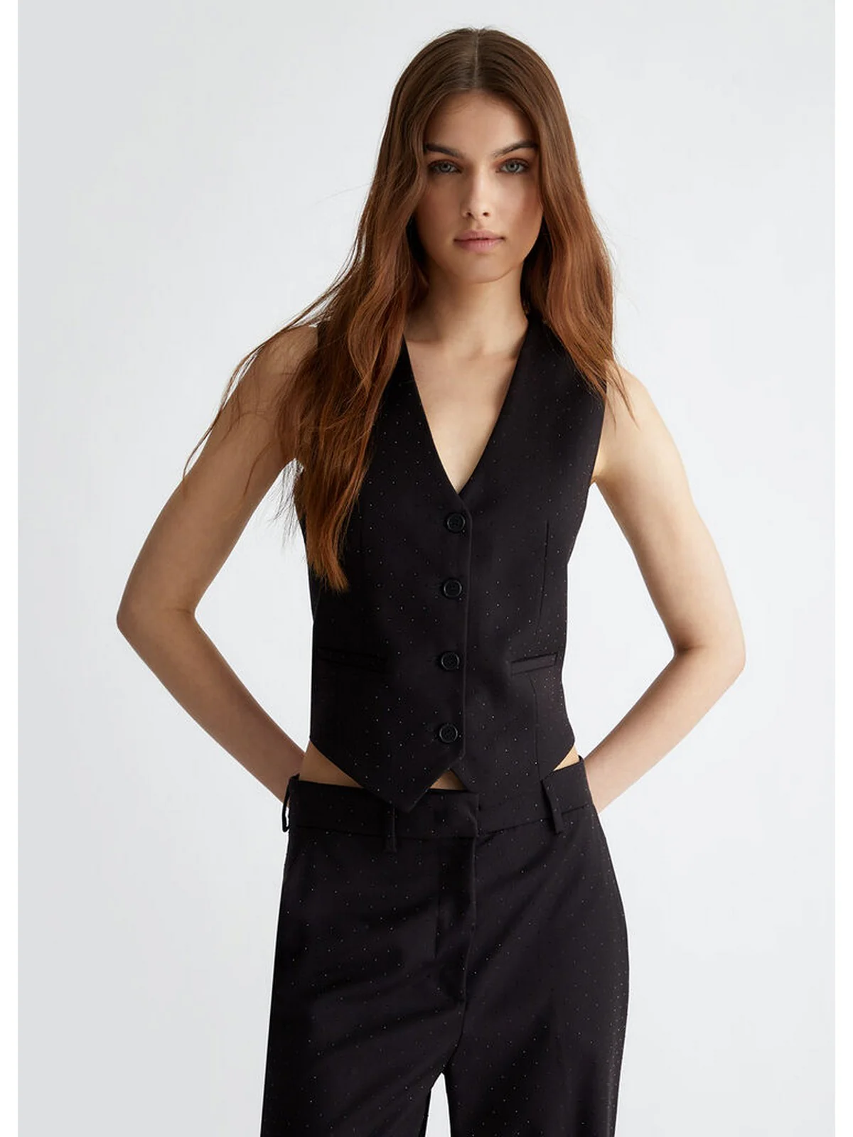 LIU JO WHITE Gilet Donna WF4484T2627 M9027 Nero - Image 6