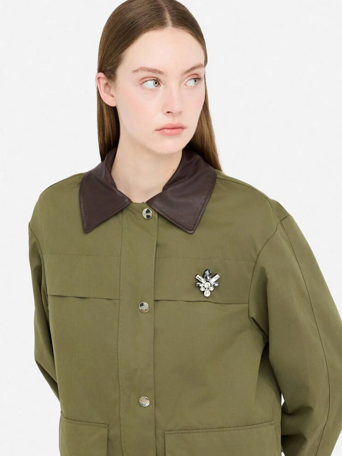 LIU JO WHITE Giubbino Donna MF5082T108A 90512 Mimetic - Image 3