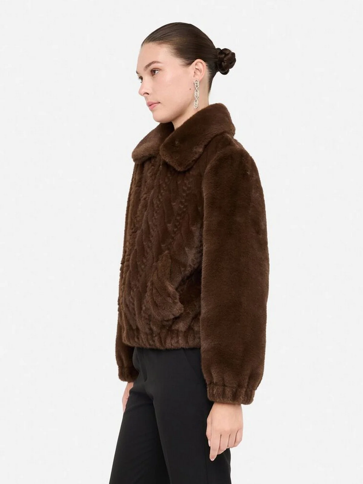LIU JO WHITE Giubbino Donna  MF5094E1044 90915 CIOCCOLATO - Image 4