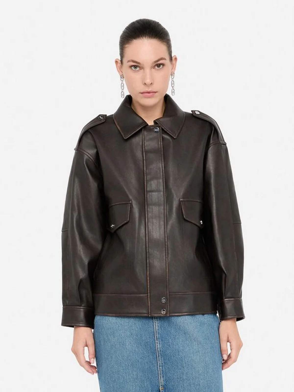 LIU JO WHITE Giubbino Donna  MF5097E1051 X0558 Light chocolate - Image 6