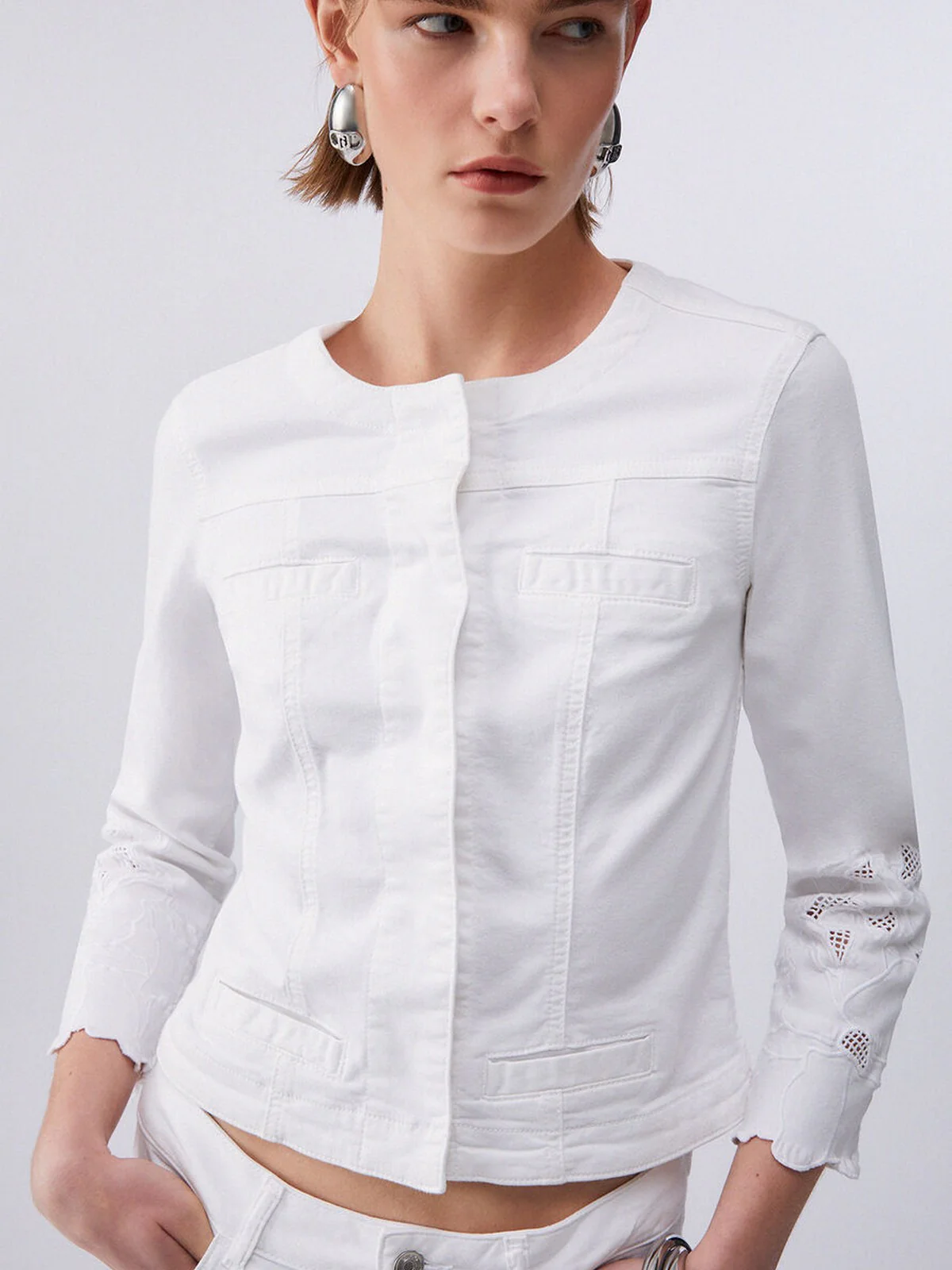 LIU JO WHITE Giubbino Donna  WA6262T367A P9255 Bco ottico ric.flowe - Image 3