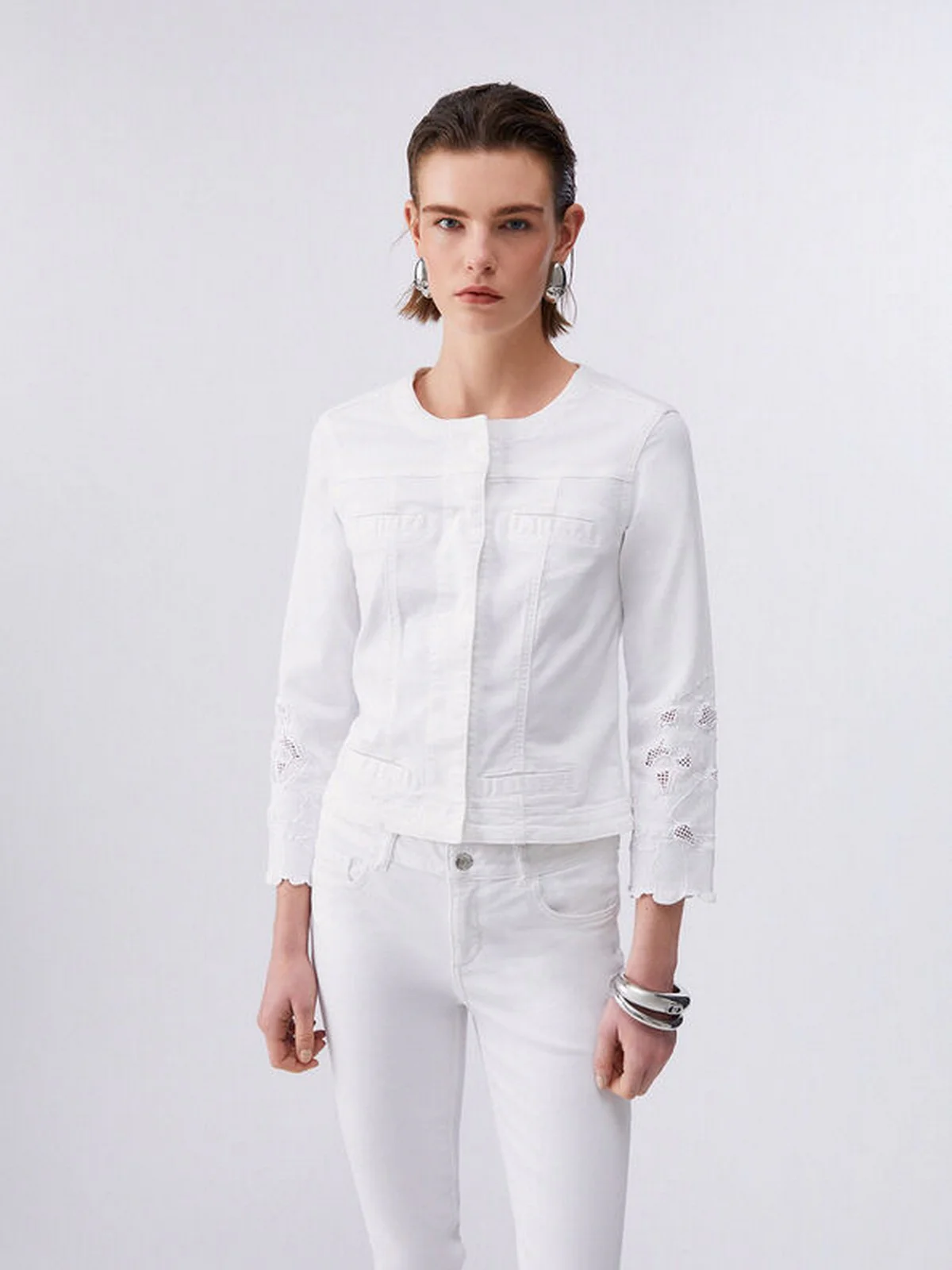 LIU JO WHITE Giubbino Donna  WA6262T367A P9255 Bco ottico ric.flowe - Image 7