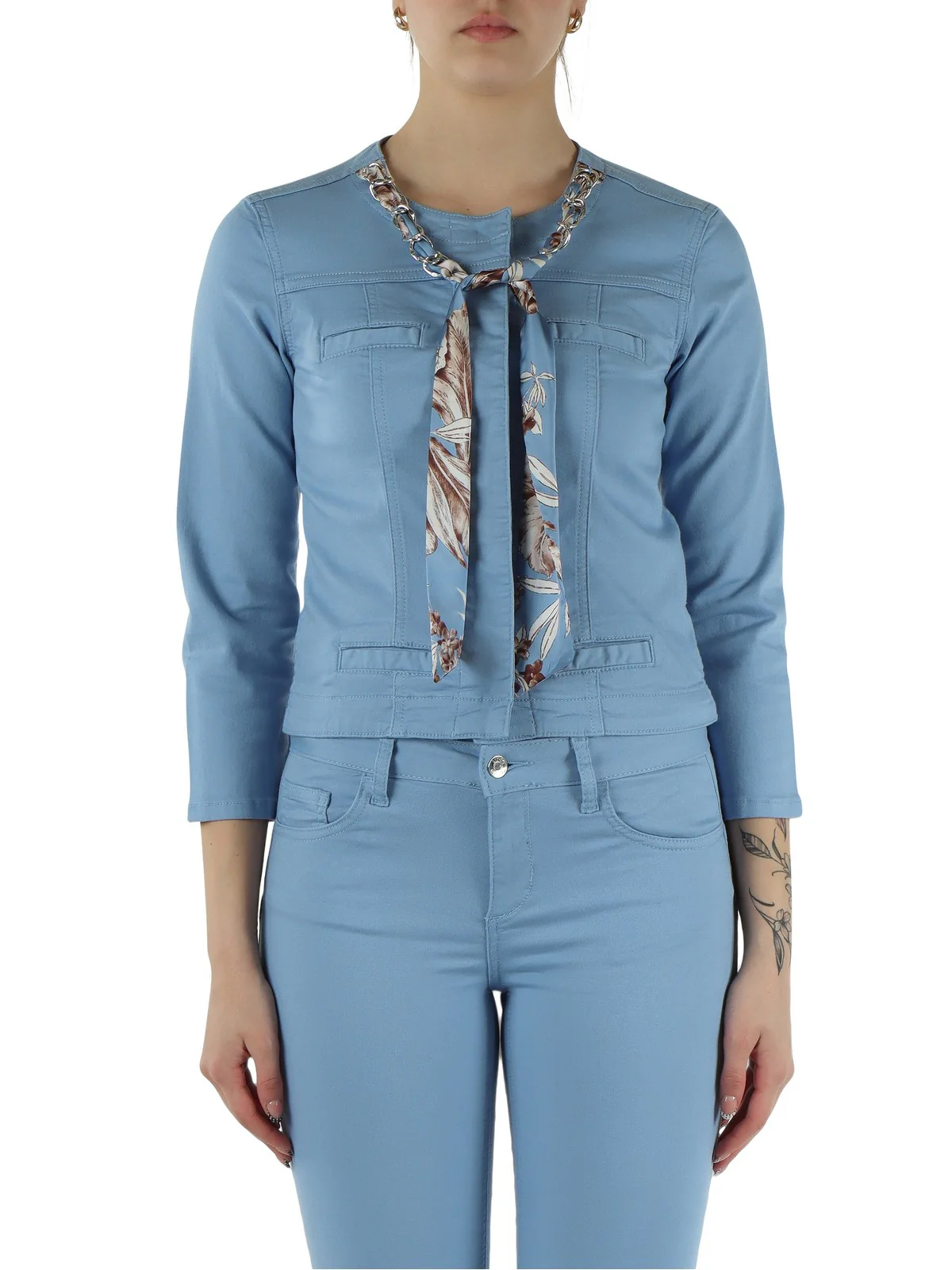 LIU JO WHITE Giubbino Donna WA6262T367A P9258 Brig.blue wave flowe - Image 3