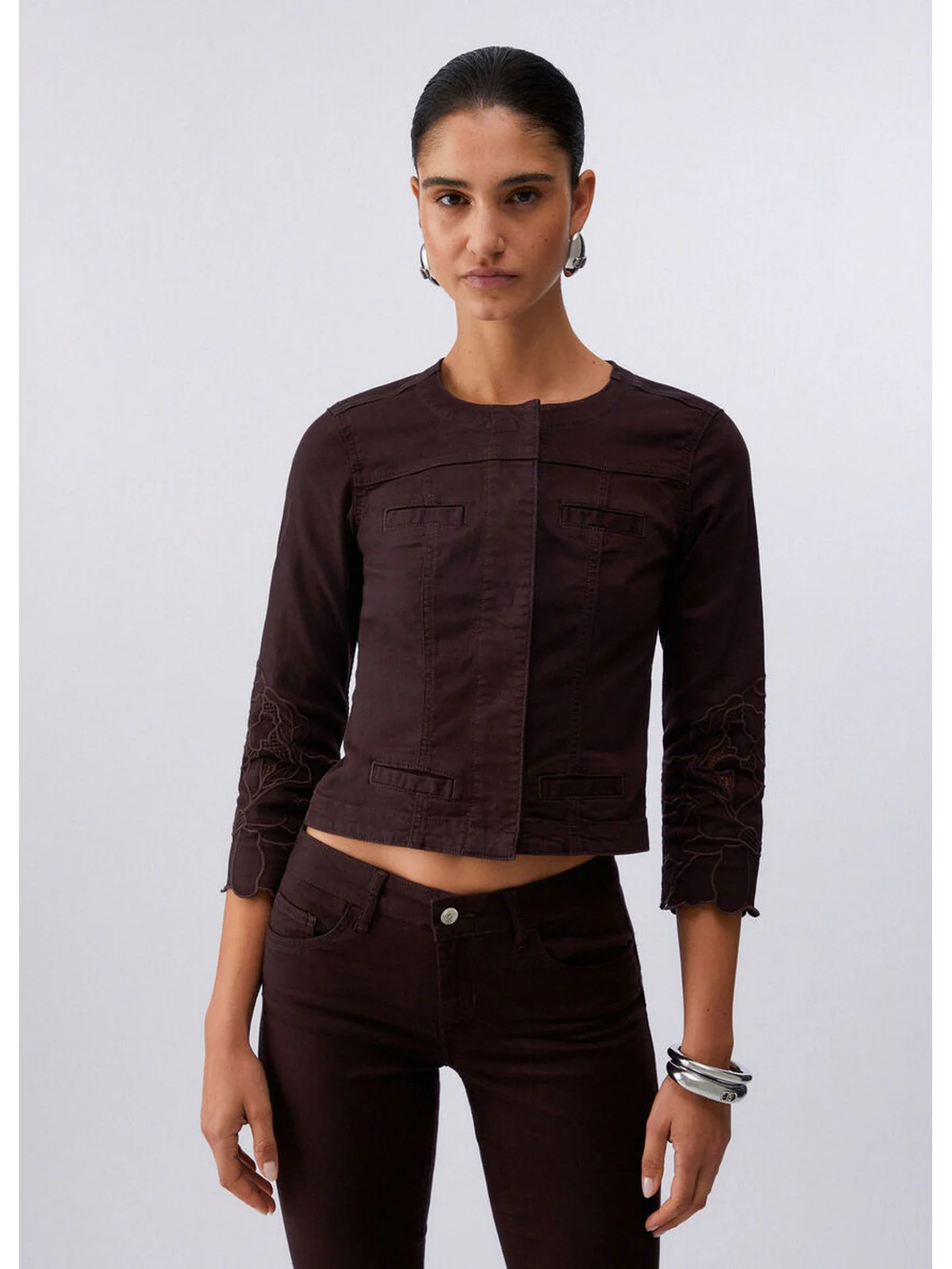LIU JO WHITE Giubbino Donna  WA6262T367A P9688 Sacher/ric.flowers - Image 3