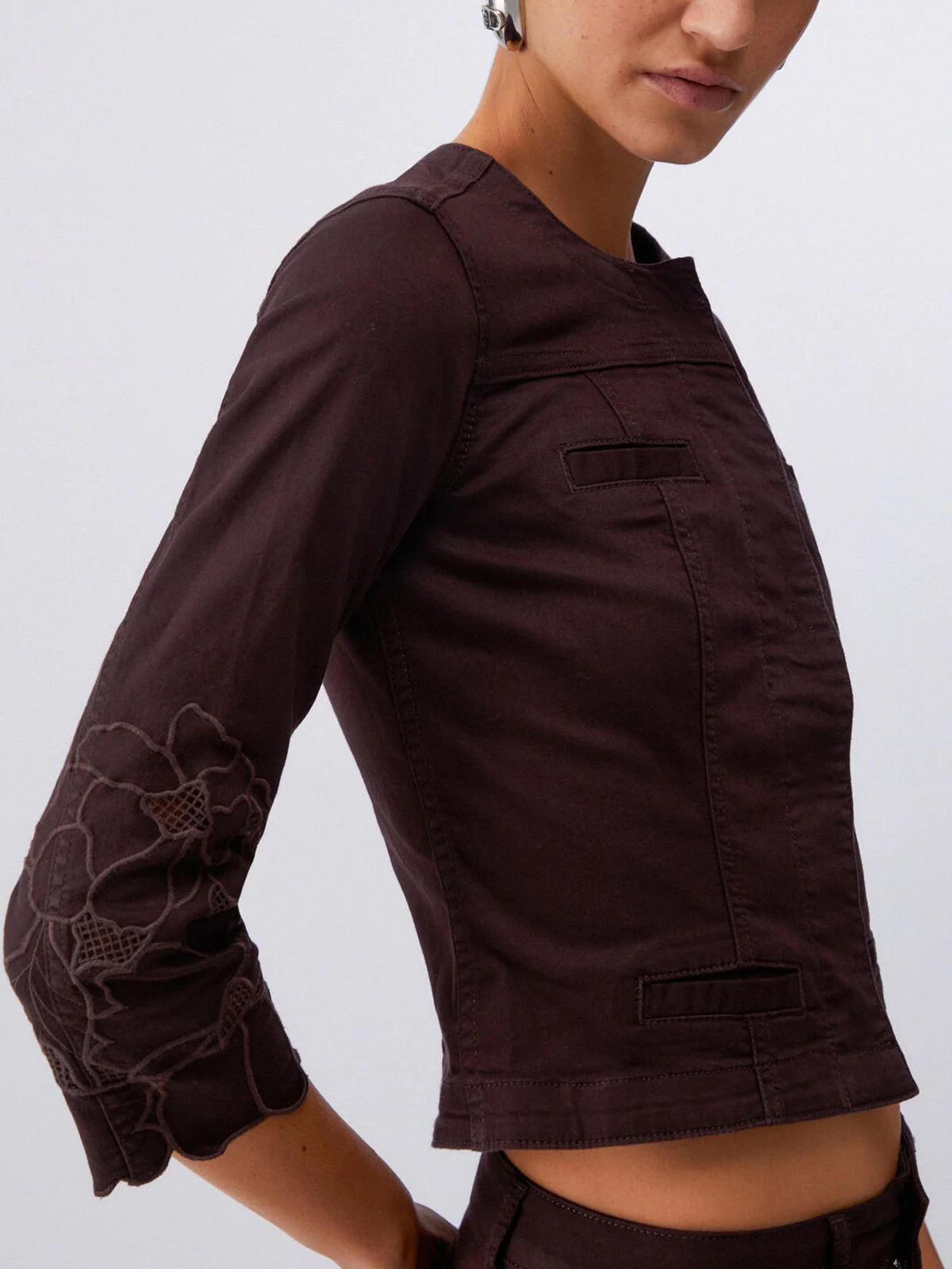LIU JO WHITE Giubbino Donna  WA6262T367A P9688 Sacher/ric.flowers - Image 4