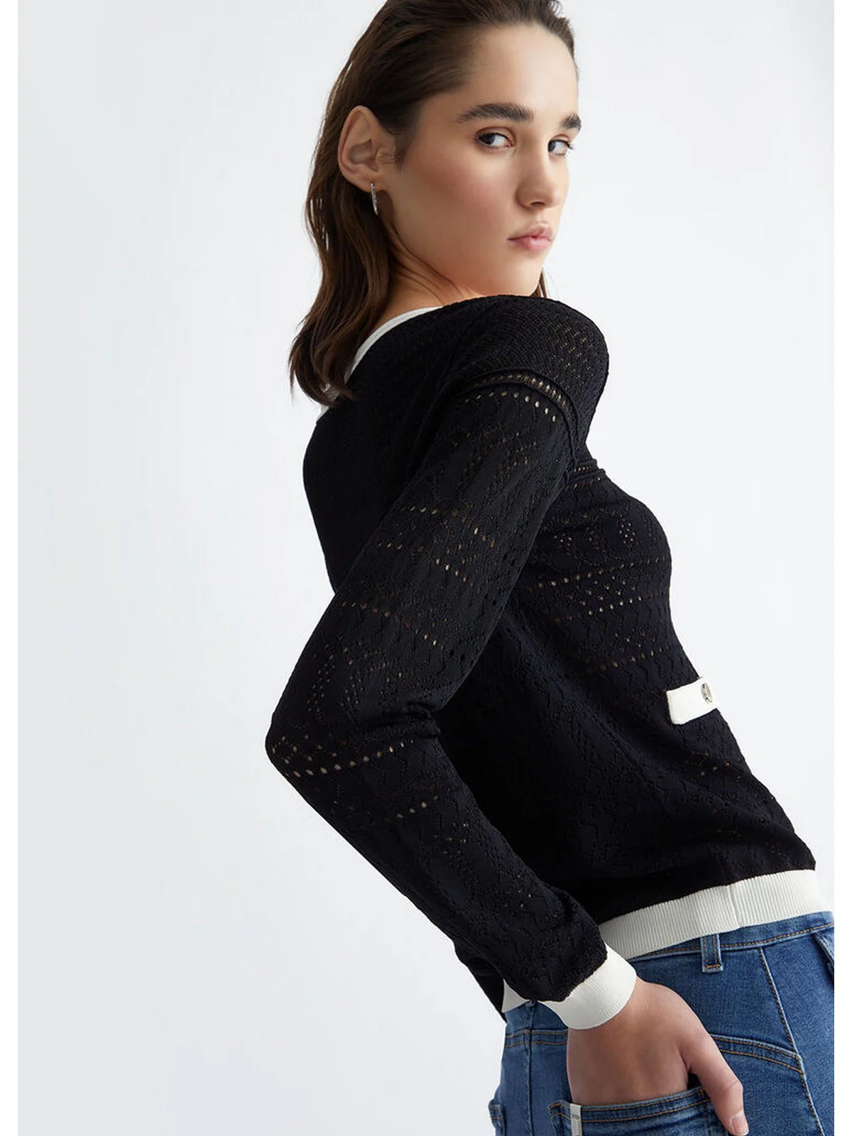LIU JO WHITE Maglia Donna MA4053MS52N C3415 Nero - Image 2