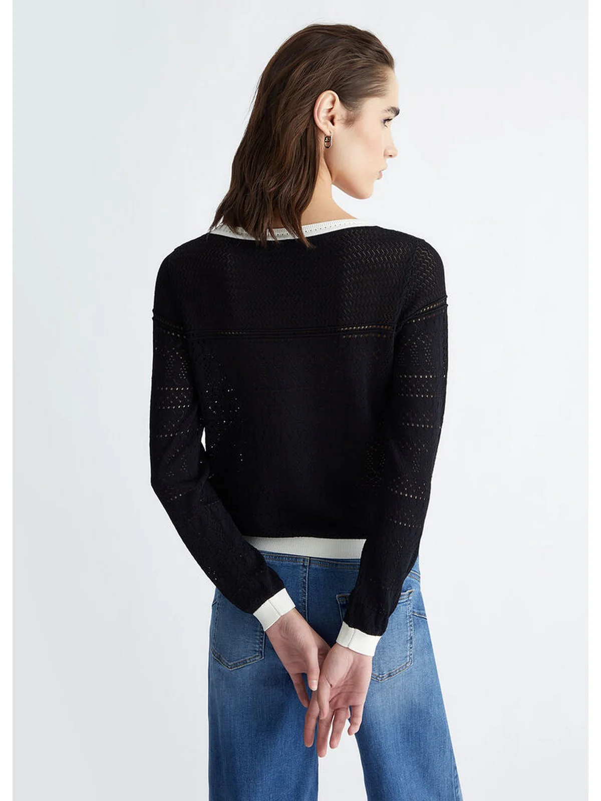 LIU JO WHITE Maglia Donna MA4053MS52N C3415 Nero - Image 4