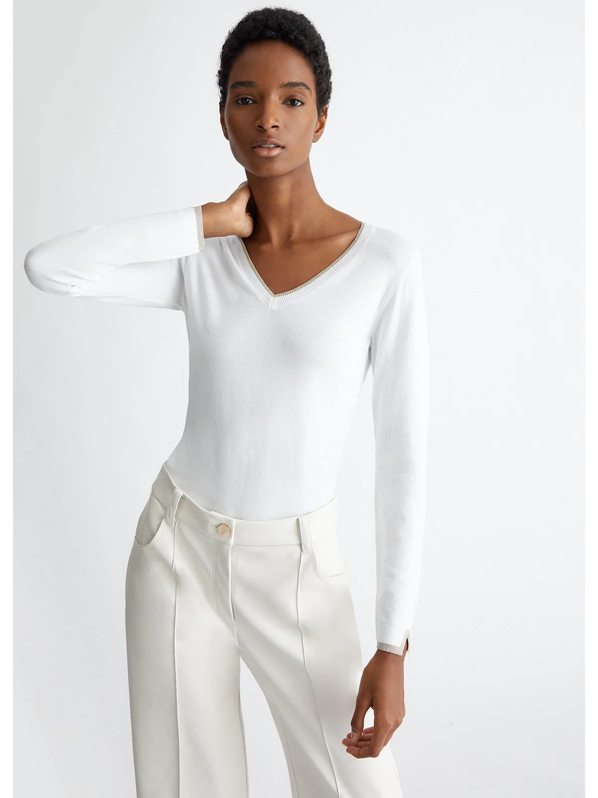 LIU JO WHITE Maglia Donna MA4073MS49I 11111 Bianco - Image 2