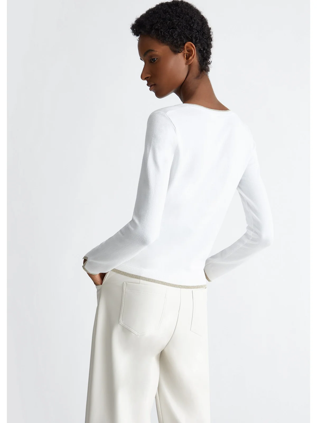 LIU JO WHITE Maglia Donna MA4073MS49I 11111 Bianco - Image 3