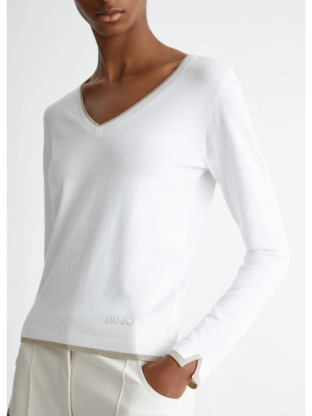 LIU JO WHITE Maglia Donna MA4073MS49I 11111 Bianco - Image 4