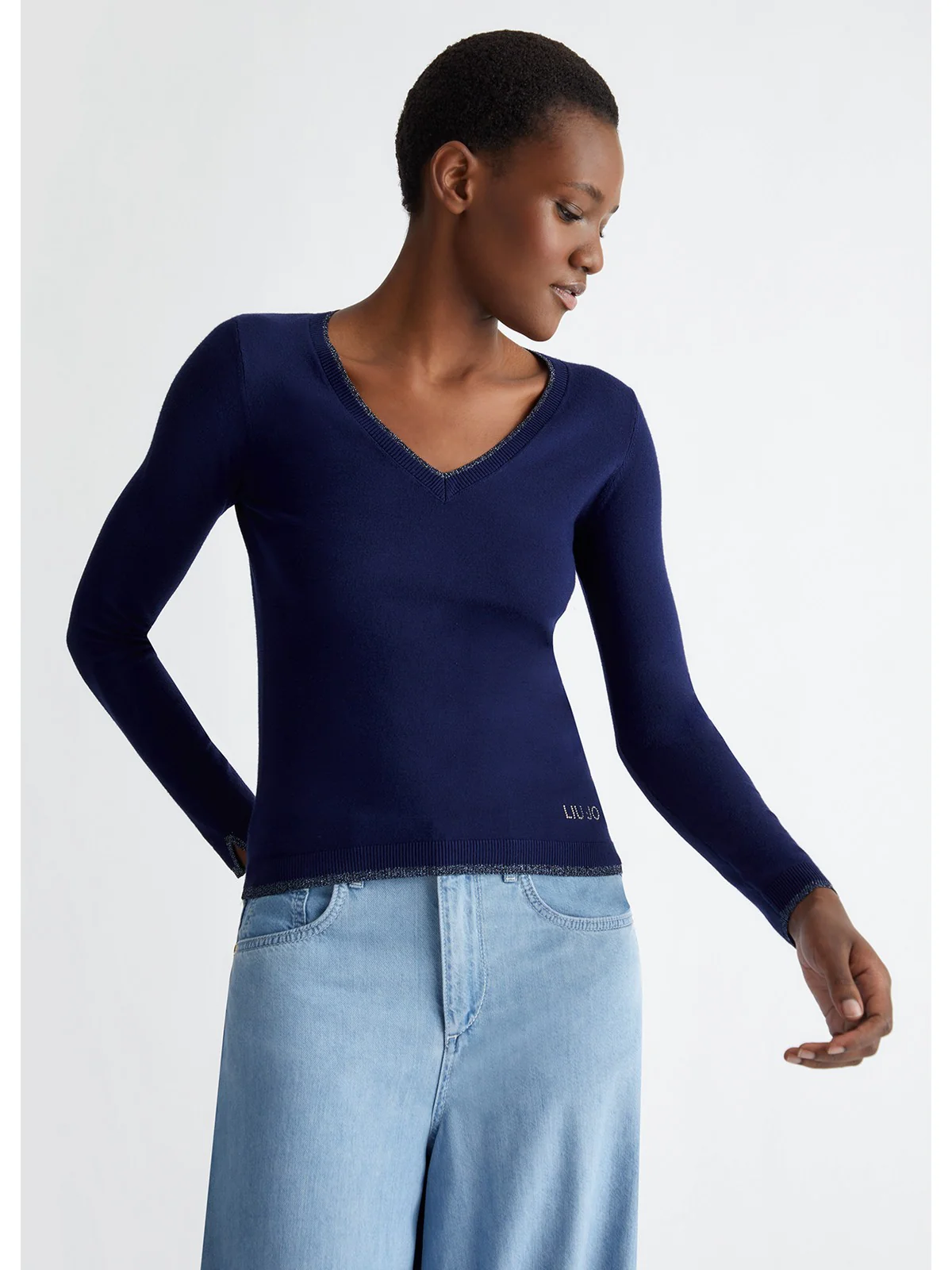 LIU JO WHITE Maglia Donna  MA4073MS49I 93831 Blu - Image 2