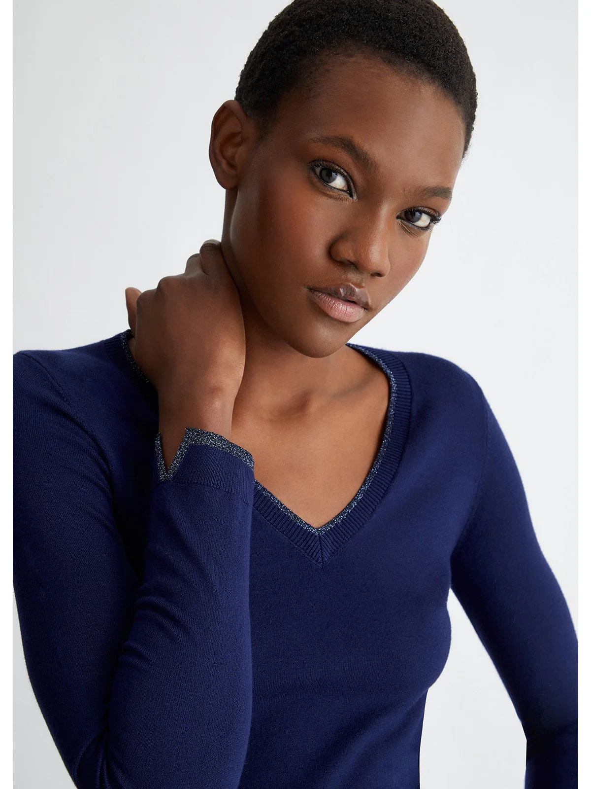 LIU JO WHITE Maglia Donna  MA4073MS49I 93831 Blu - Image 5