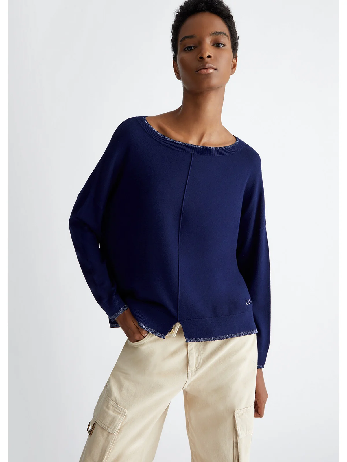 LIU JO WHITE Maglia Donna  MA4074MS49I 93831 Blu - Image 2
