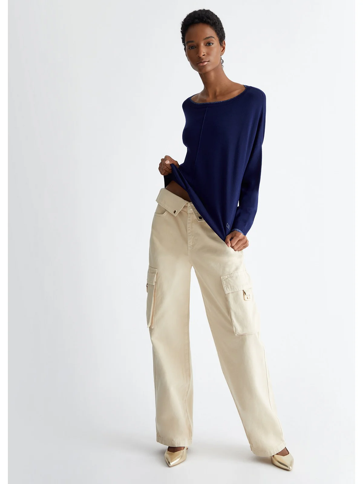 LIU JO WHITE Maglia Donna  MA4074MS49I 93831 Blu - Image 6