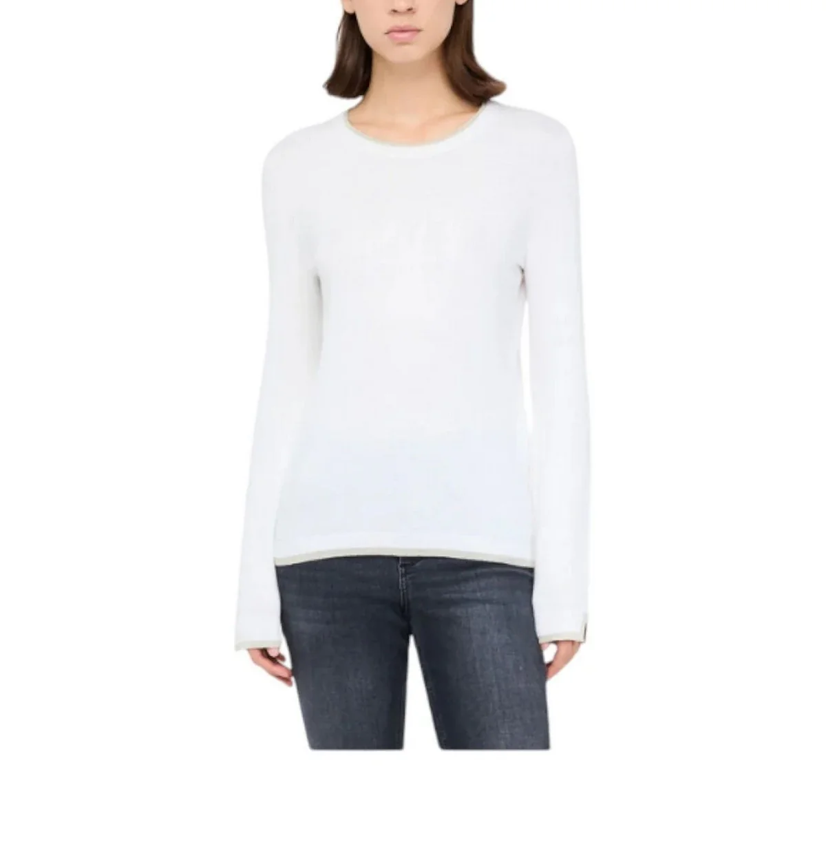 LIU JO WHITE Maglia Donna MF5226MS49I 10701 BIANCO LANA - Image 2