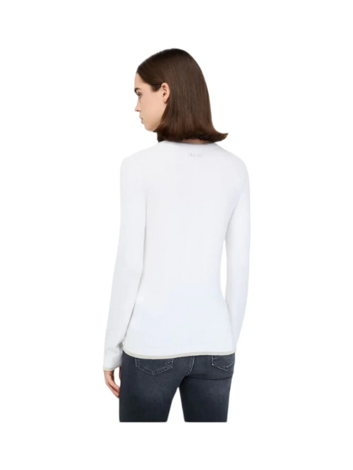 LIU JO WHITE Maglia Donna MF5226MS49I 10701 BIANCO LANA - Image 3