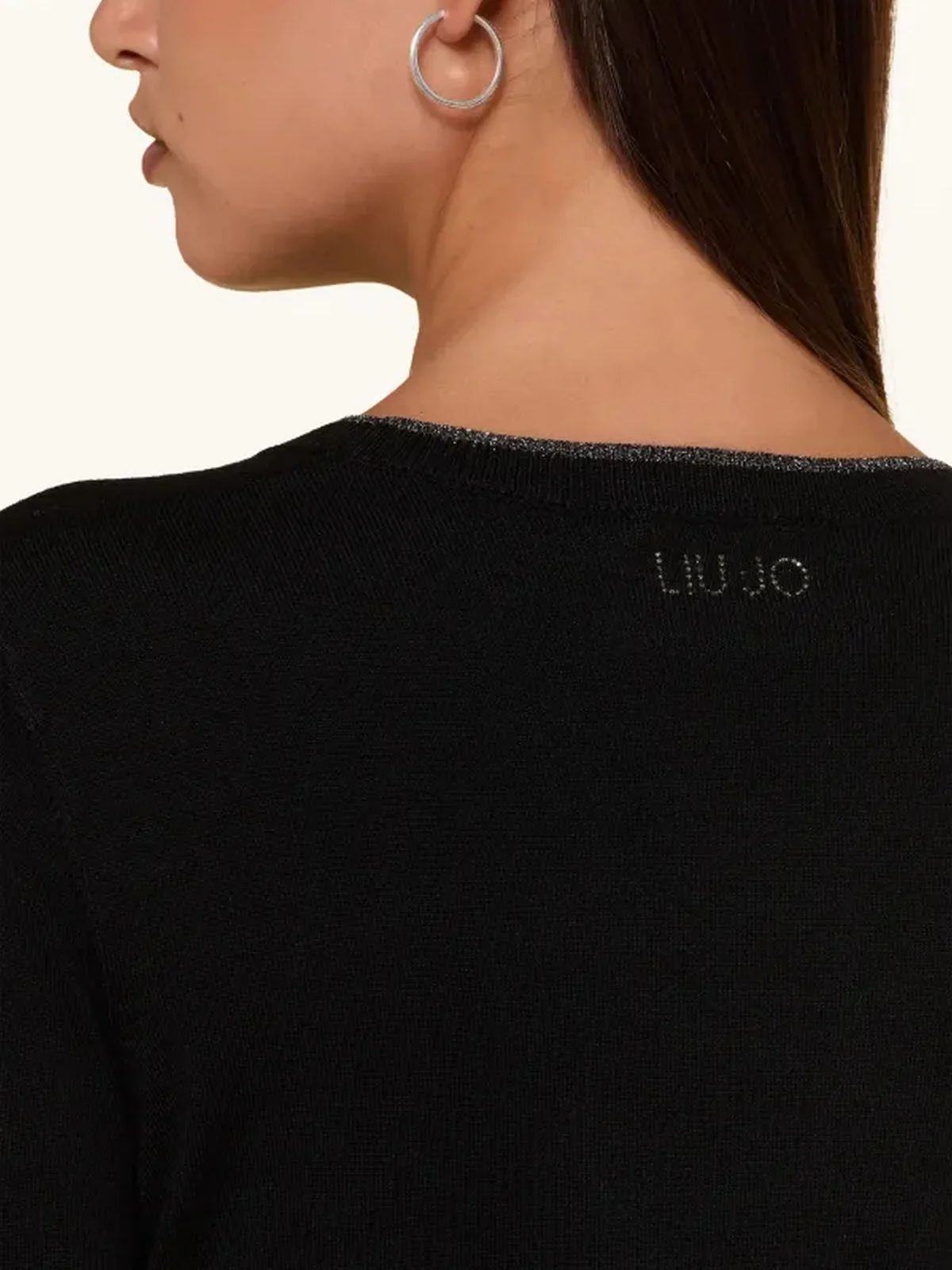 LIU JO WHITE Maglia Donna MF5226MS49I 22222 Nero - Image 4