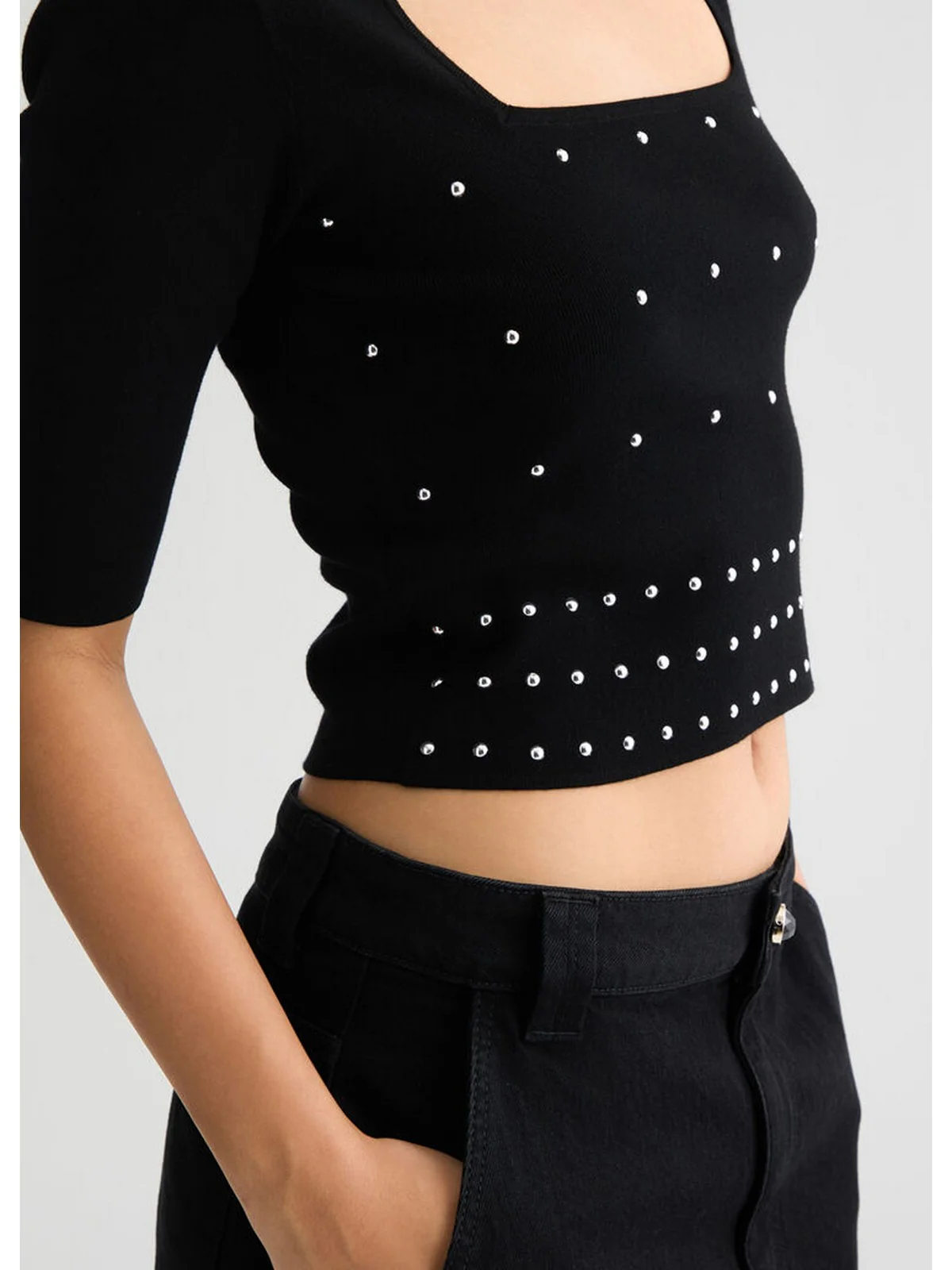 LIU JO WHITE Maglia Donna  WA5206MS99E 22222 Nero - Image 2