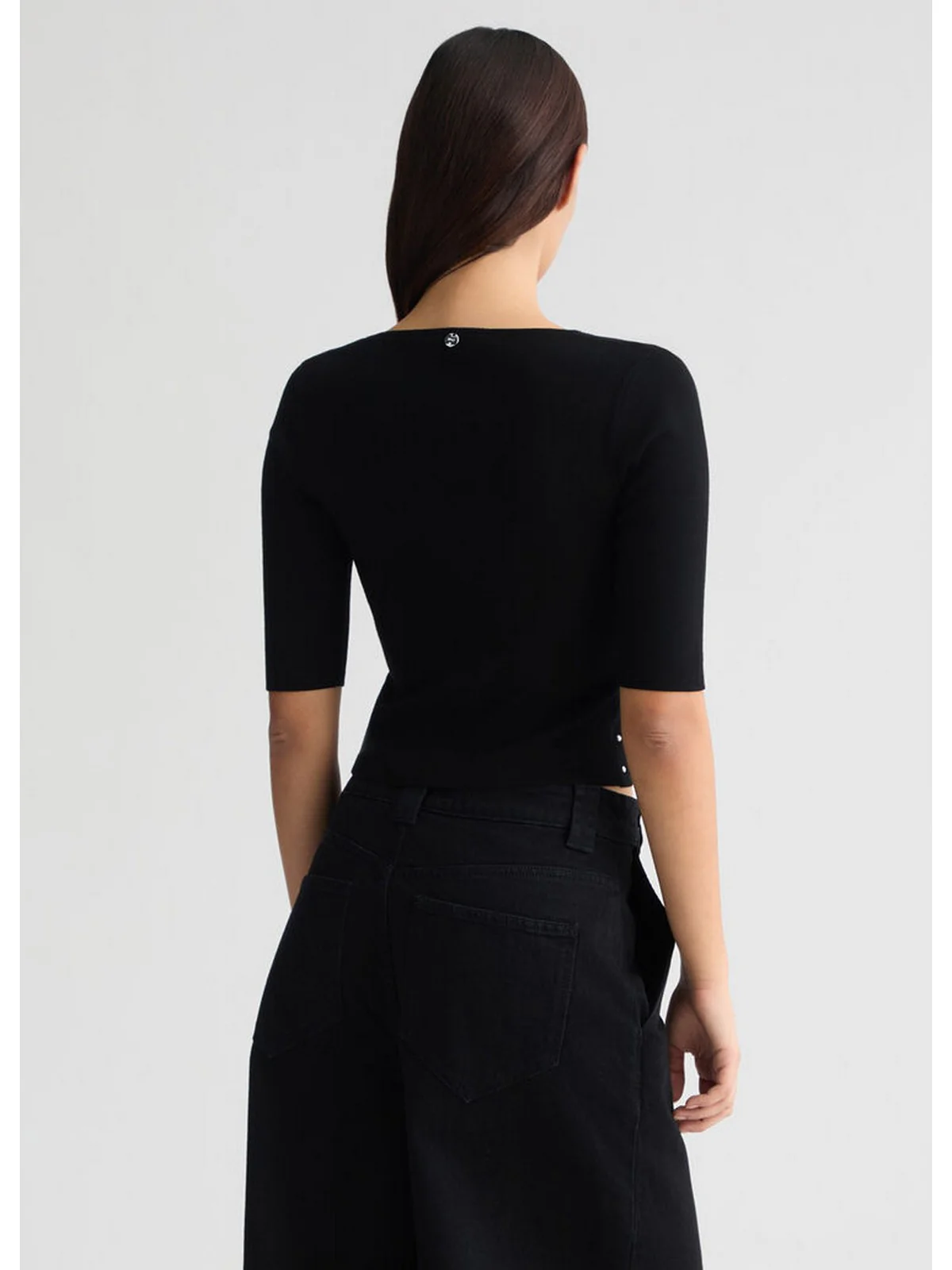 LIU JO WHITE Maglia Donna  WA5206MS99E 22222 Nero - Image 4
