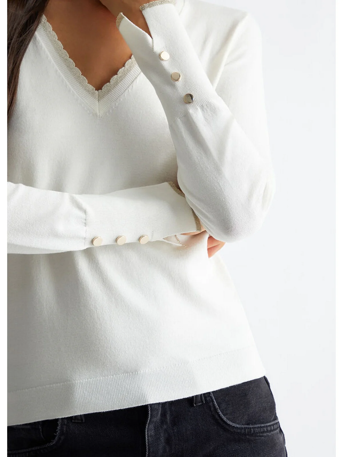 LIU JO WHITE Maglia Donna  WF4007MS49I 10701 Bianco - Image 2