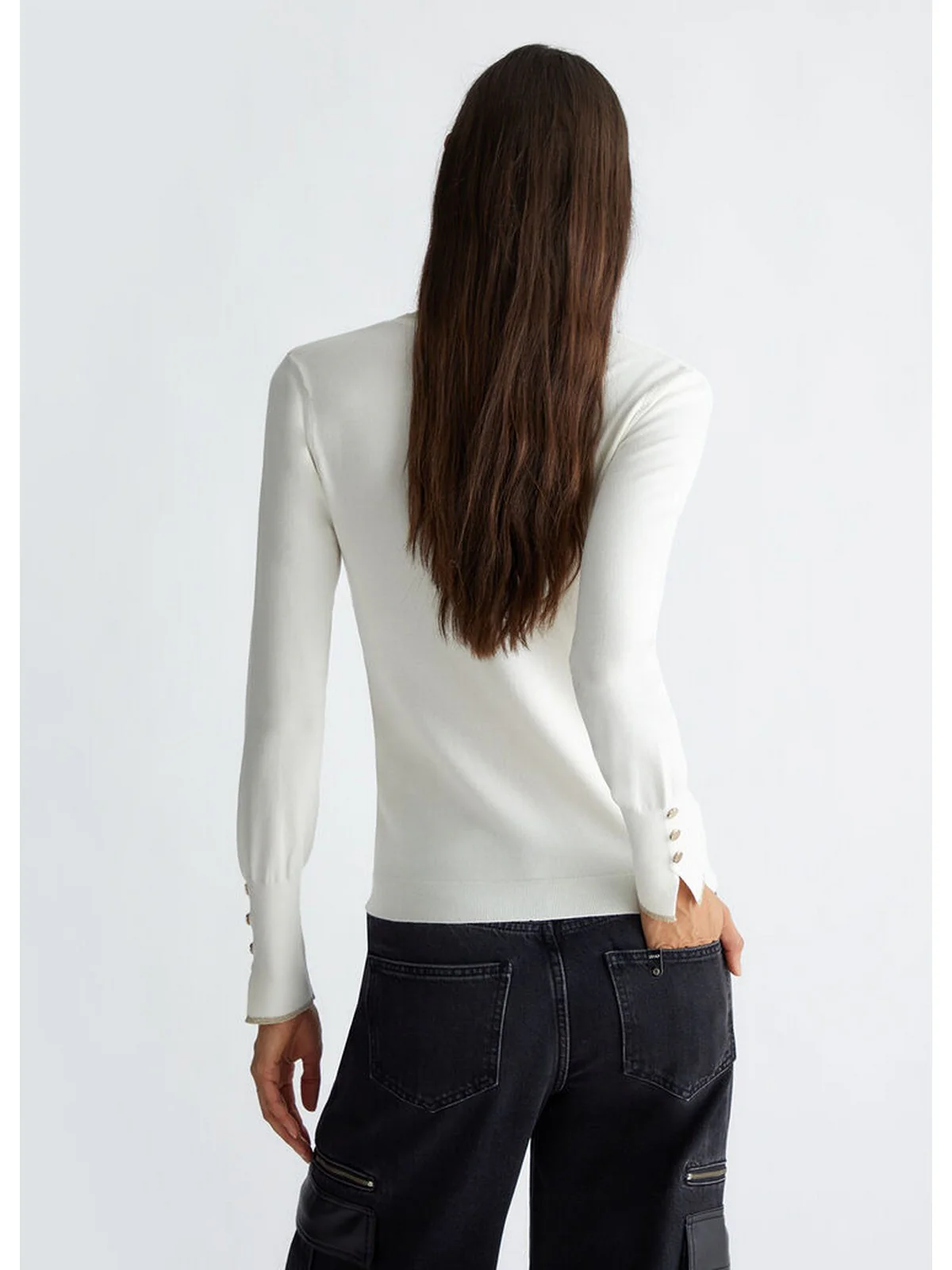 LIU JO WHITE Maglia Donna  WF4007MS49I 10701 Bianco - Image 4