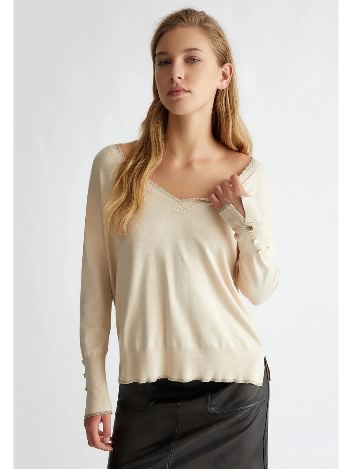 LIU JO WHITE Maglia Donna  WF4007MS49I X0623 Beige - Image 2