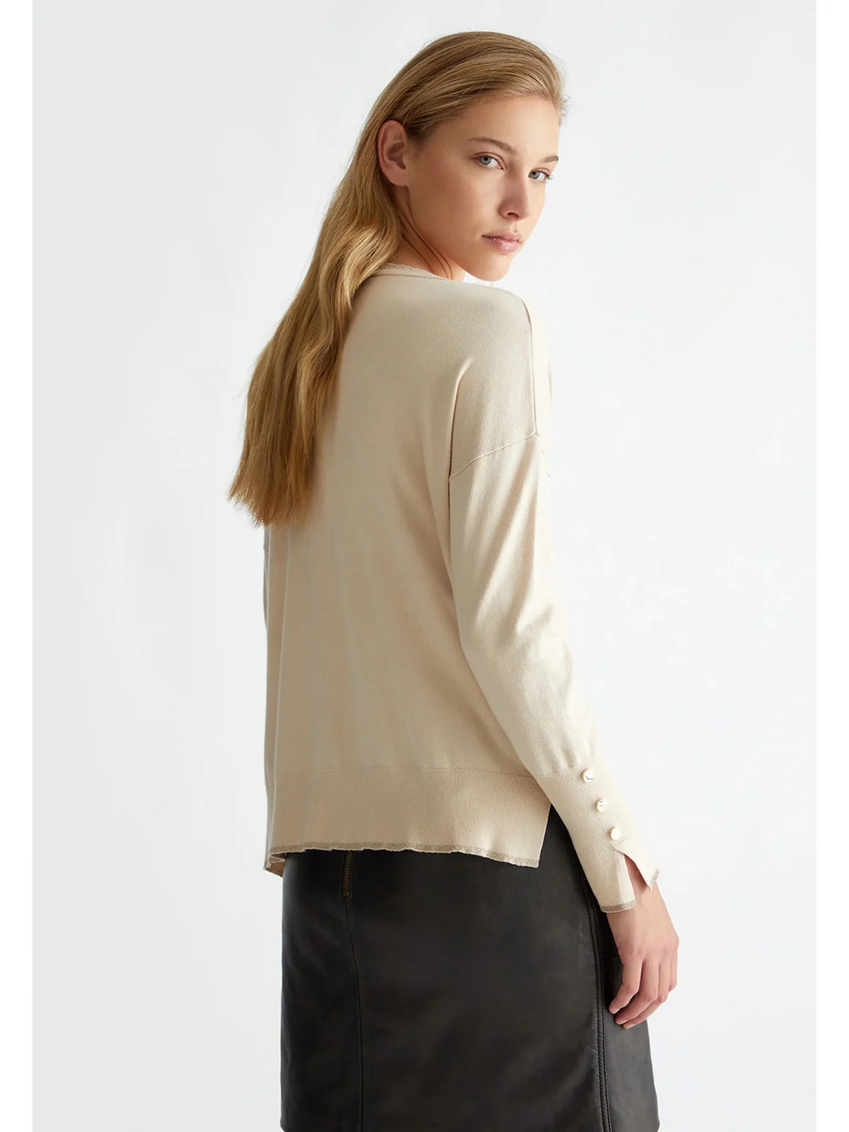 LIU JO WHITE Maglia Donna  WF4007MS49I X0623 Beige - Image 3