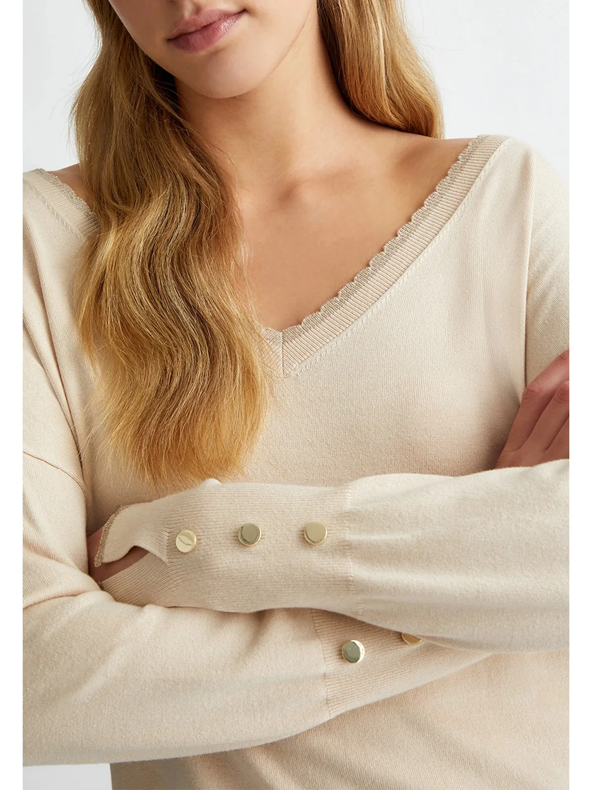 LIU JO WHITE Maglia Donna  WF4007MS49I X0623 Beige - Image 4