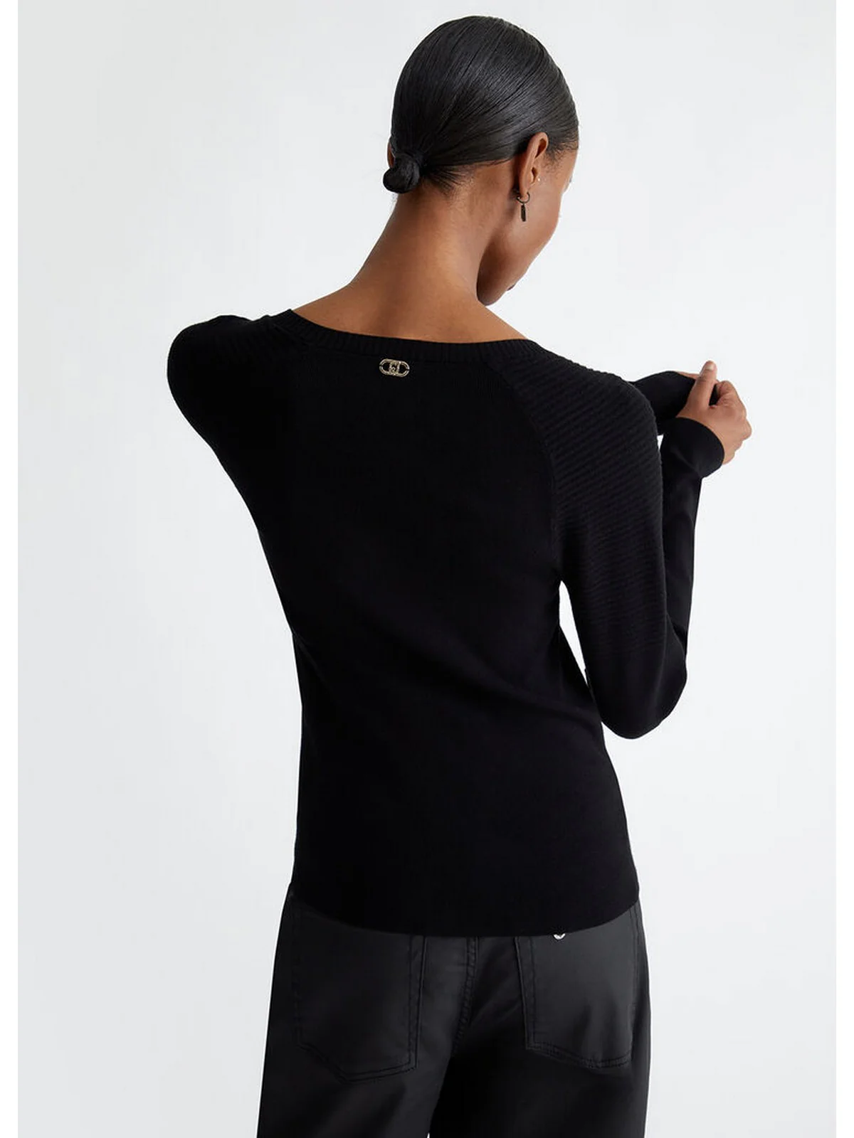 LIU JO WHITE Maglia Donna  WF4011MS99E 22222 Nero - Image 4