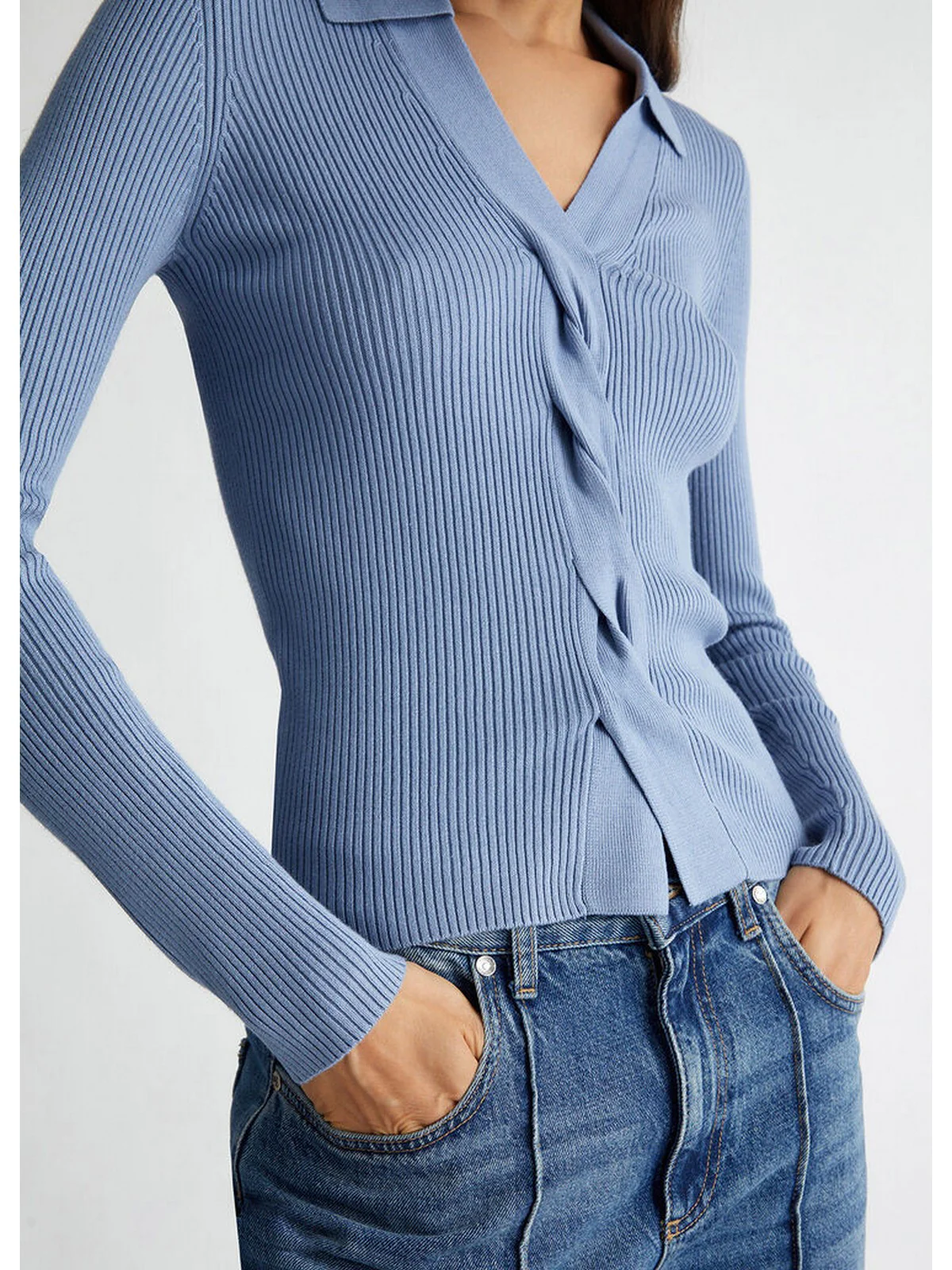 LIU JO WHITE Maglia Donna  WF4016MS49I 74021 Blu - Image 3