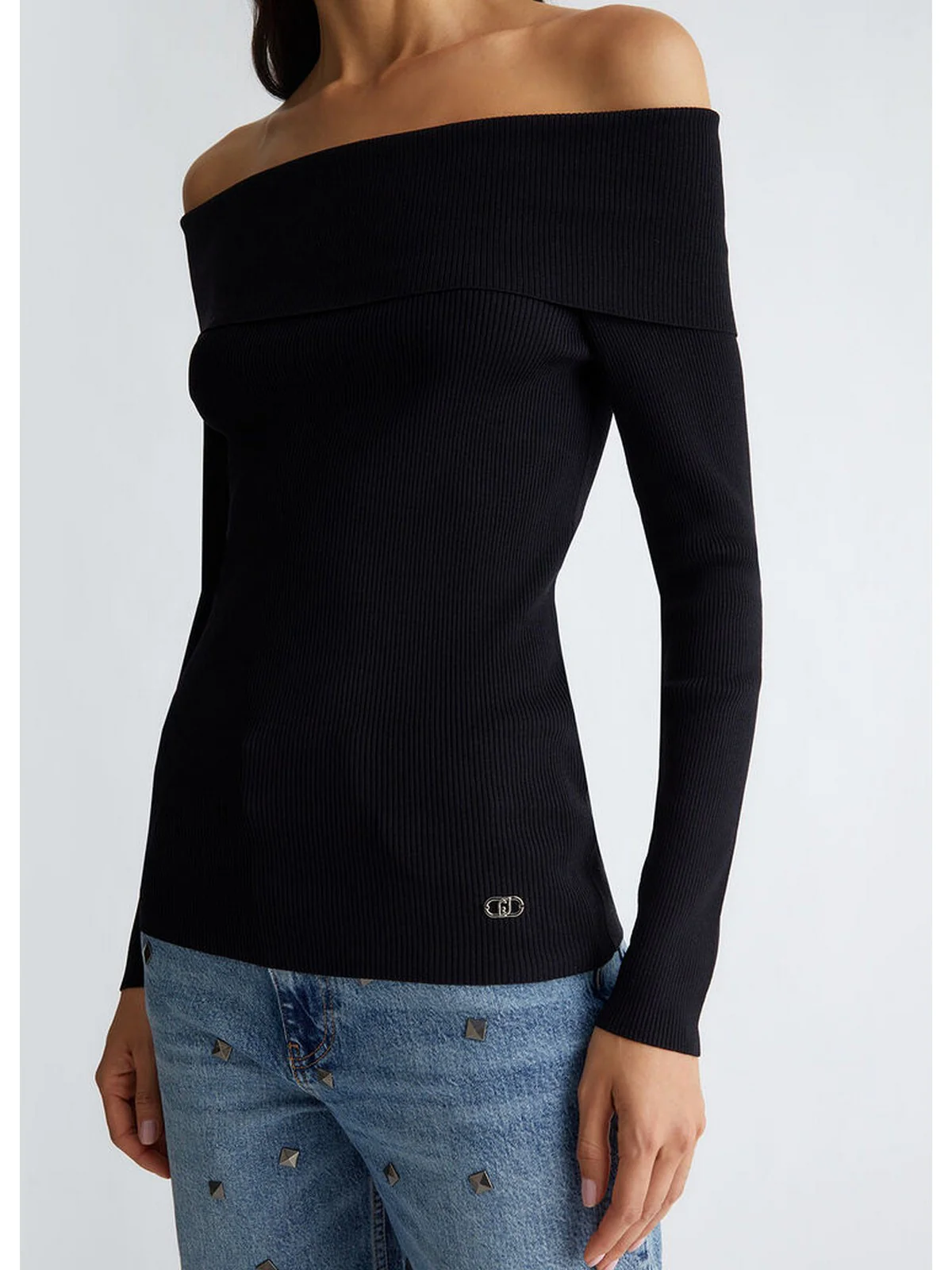LIU JO WHITE Maglia Donna WF4383MA05P 22222 Nero - Image 2