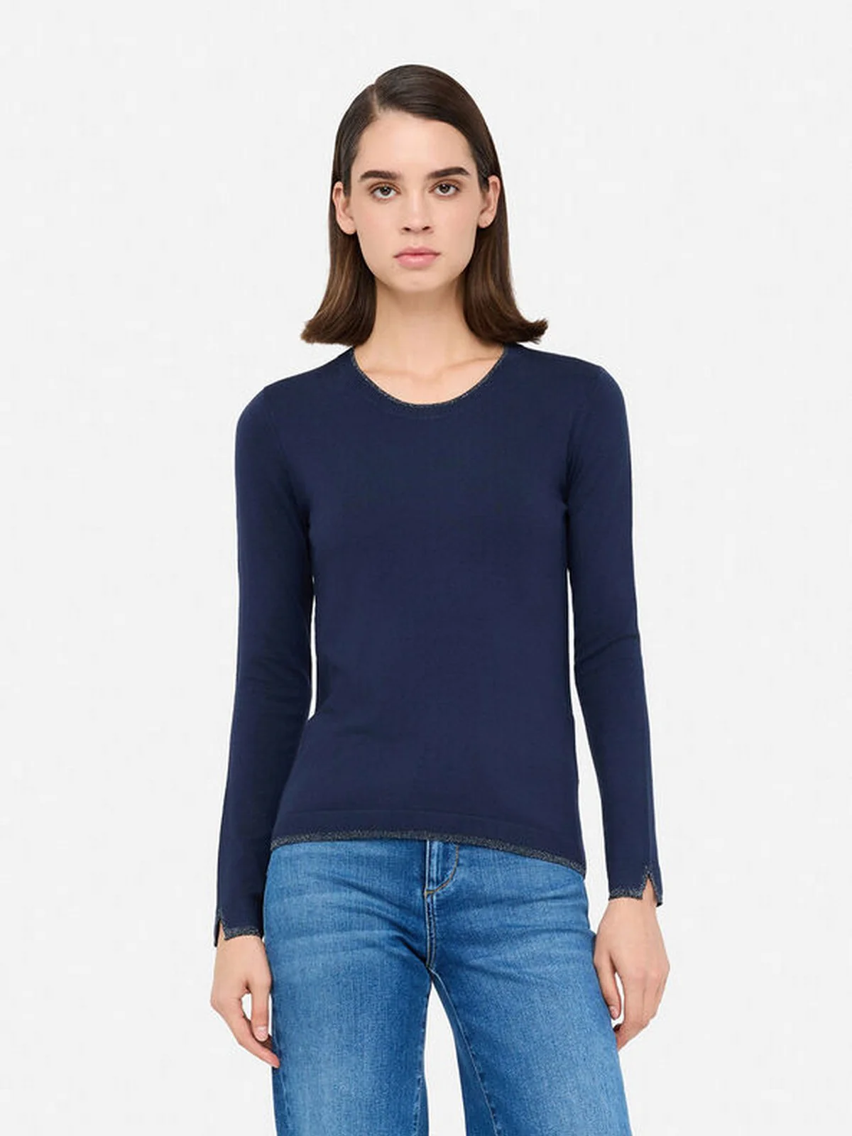 LIU JO WHITE Maglia Donna  WXX055MS49I 93921 BLU NAVY - Image 7