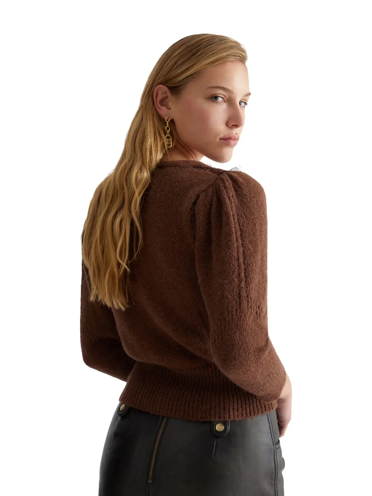 LIU JO WHITE Maglieria Donna WF4331MAG71 91218 Marrone - Image 3