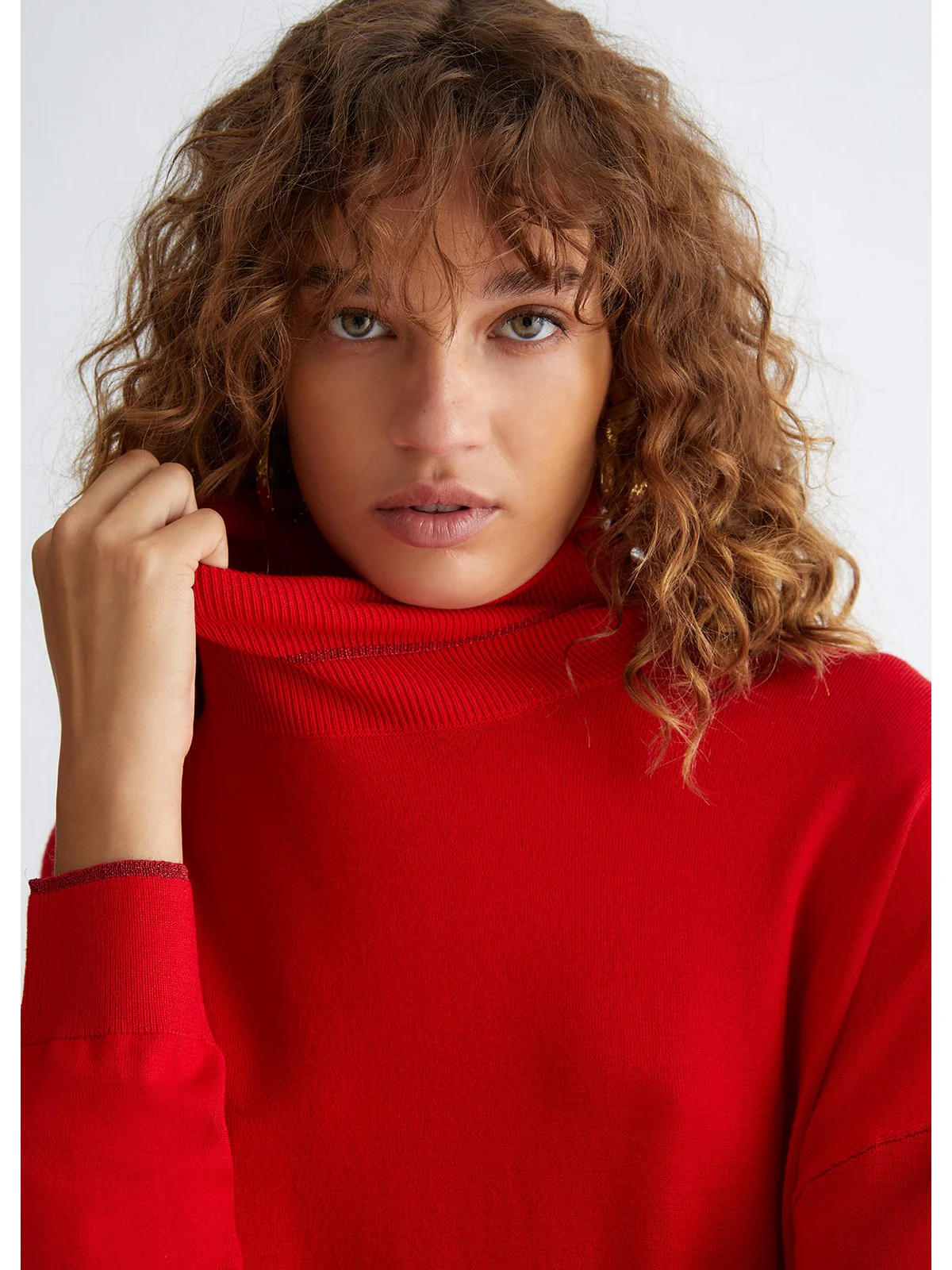 LIU JO WHITE Maglione dolcevita Donna  MF3390MS49I 91757 Rosso - Image 2