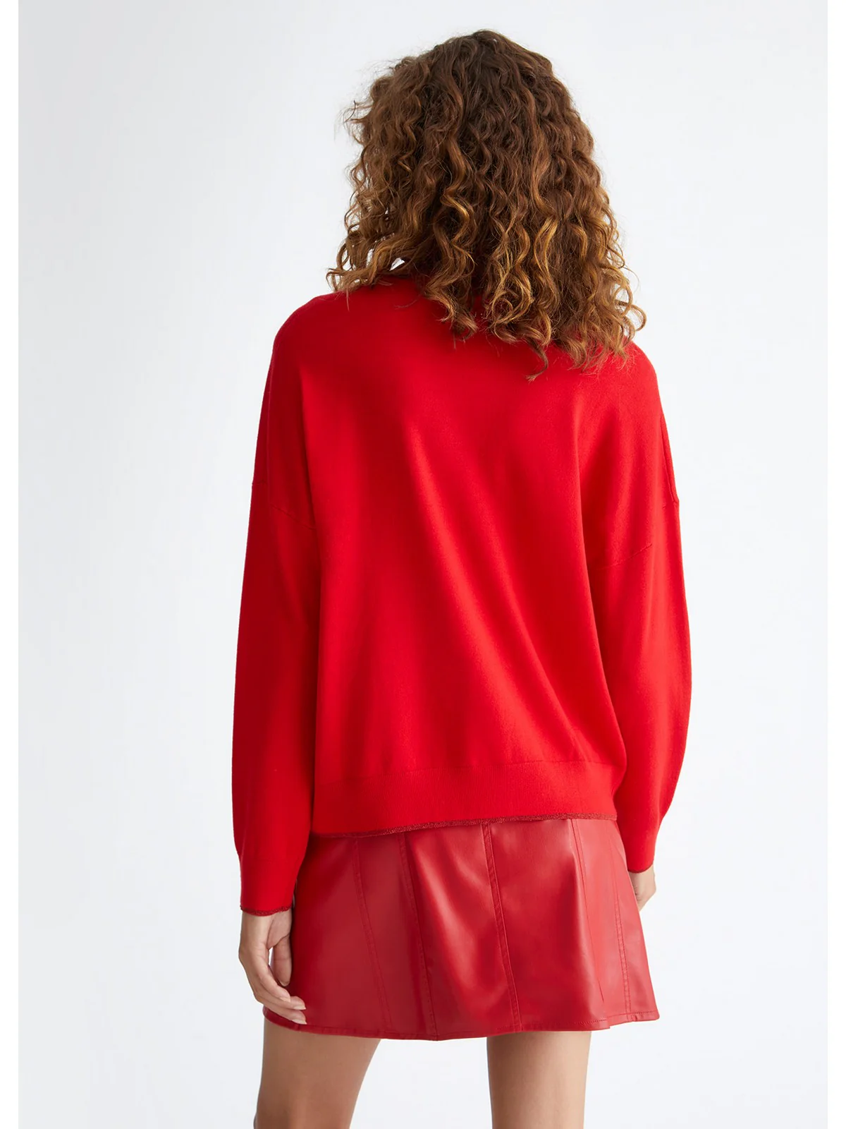 LIU JO WHITE Maglione dolcevita Donna  MF3390MS49I 91757 Rosso - Image 3