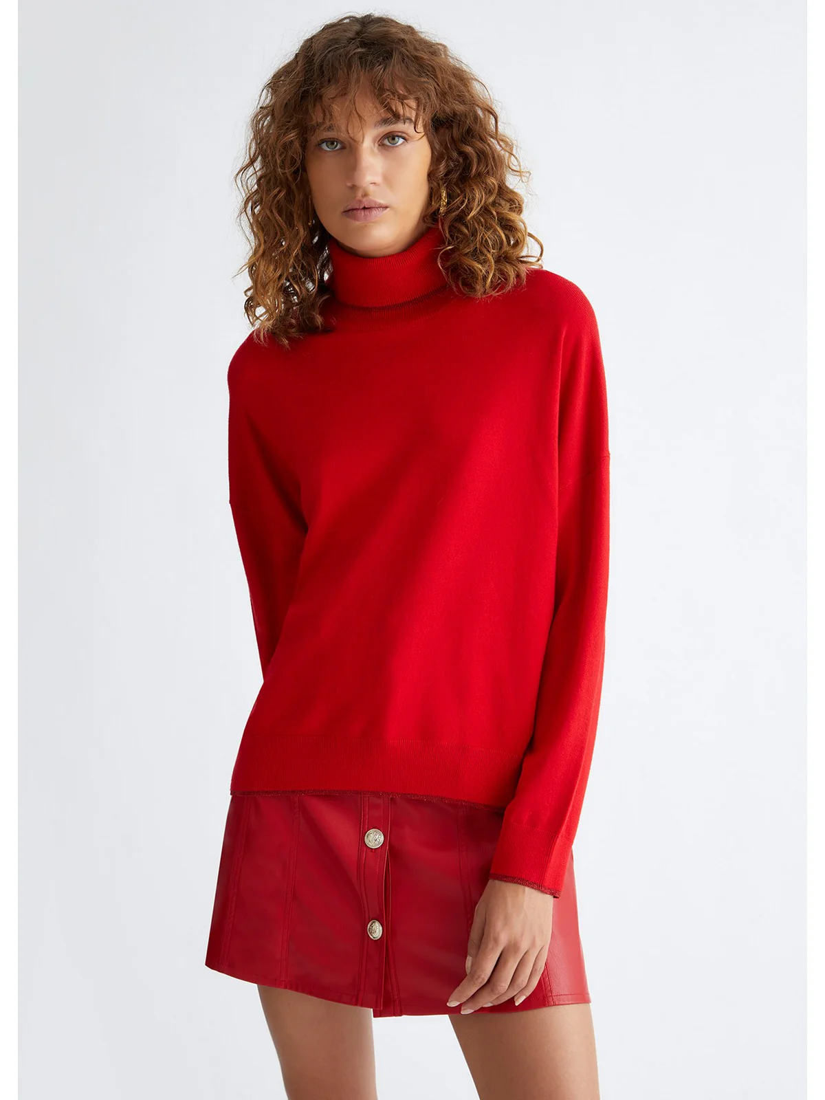 LIU JO WHITE Maglione dolcevita Donna  MF3390MS49I 91757 Rosso - Image 4