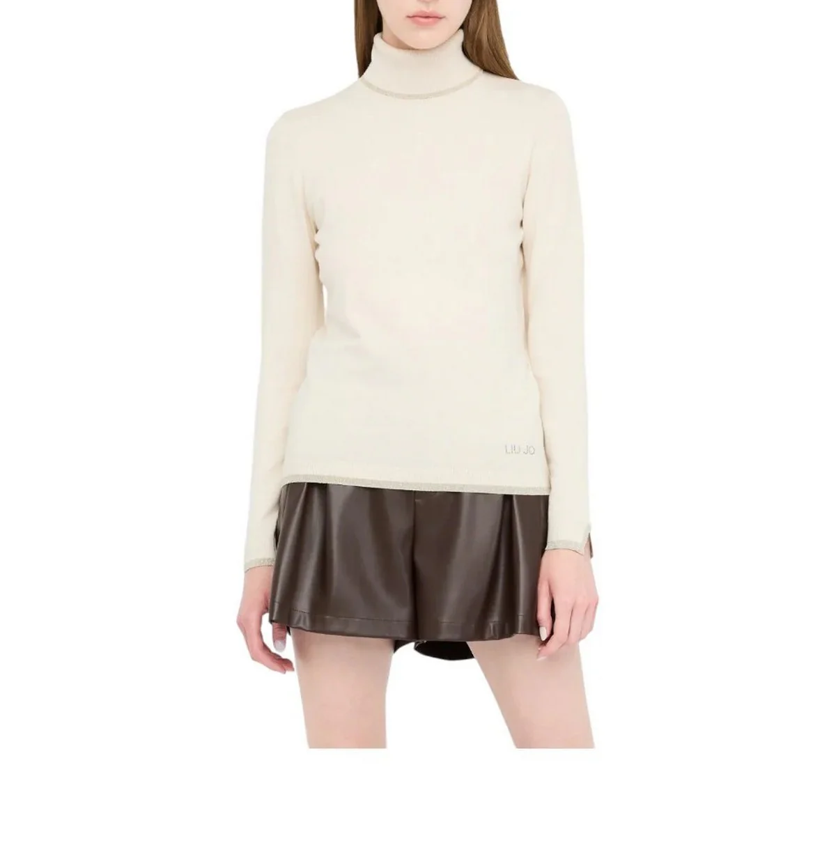 LIU JO WHITE Maglione dolcevita Donna  MF5229MS49I 10701 BIANCO LANA - Image 3