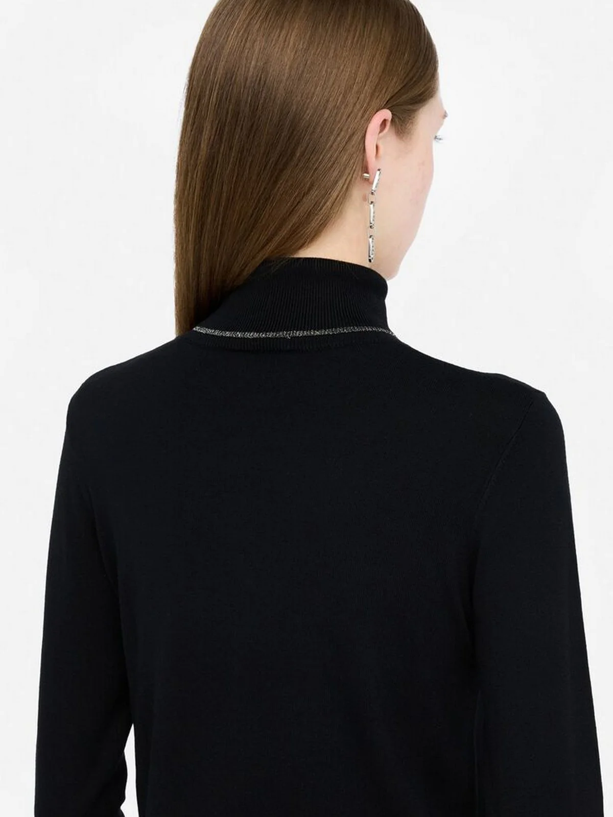 LIU JO WHITE Maglione dolcevita Donna  MF5229MS49I 22222 Nero - Image 2
