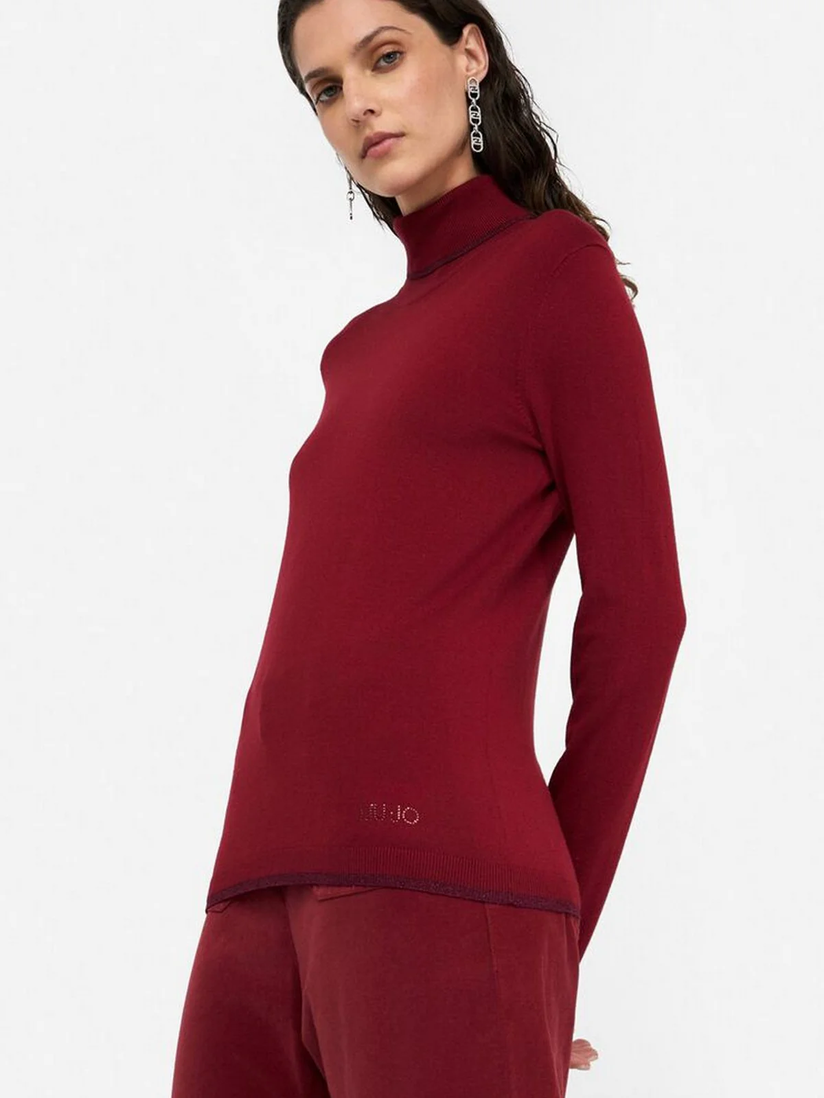 LIU JO WHITE Maglione dolcevita Donna  MF5229MS49I 91650 Pepper - Image 2