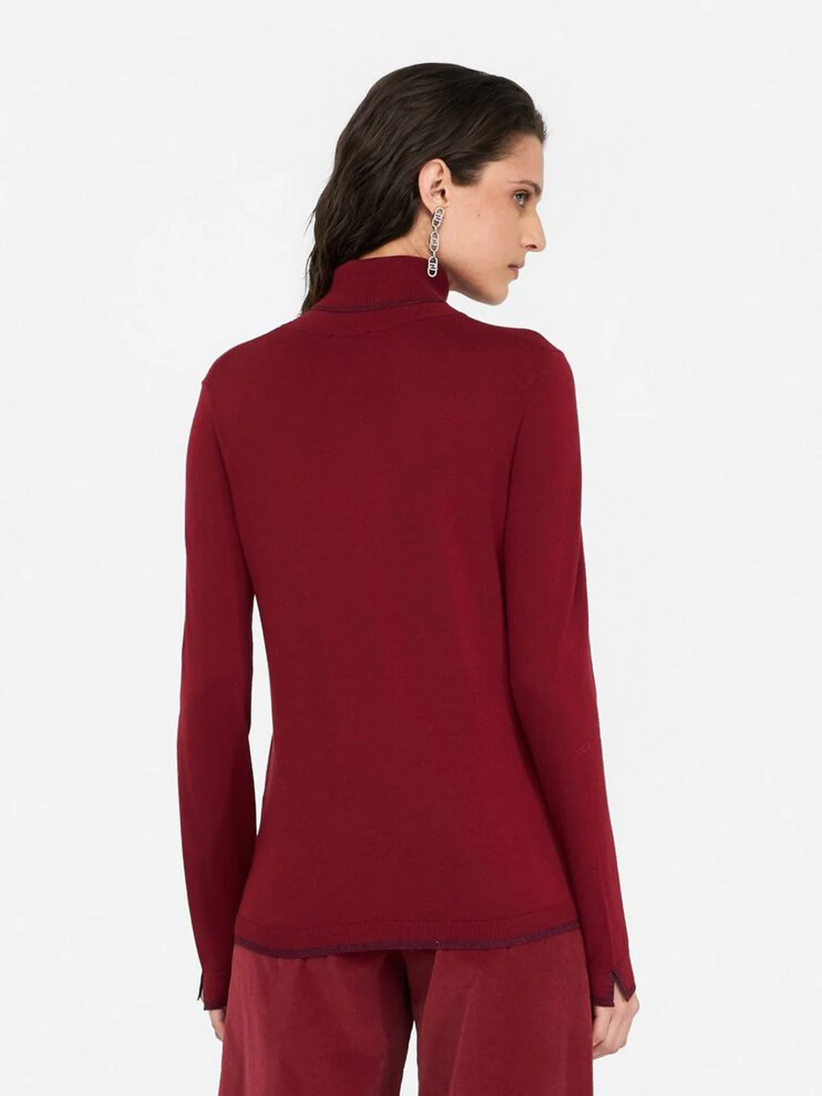 LIU JO WHITE Maglione dolcevita Donna  MF5229MS49I 91650 Pepper - Image 3