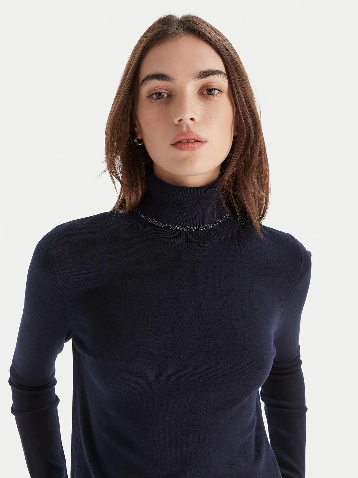 LIU JO WHITE Maglione dolcevita Donna  MF5229MS49I 93932 Navel blue - Image 4