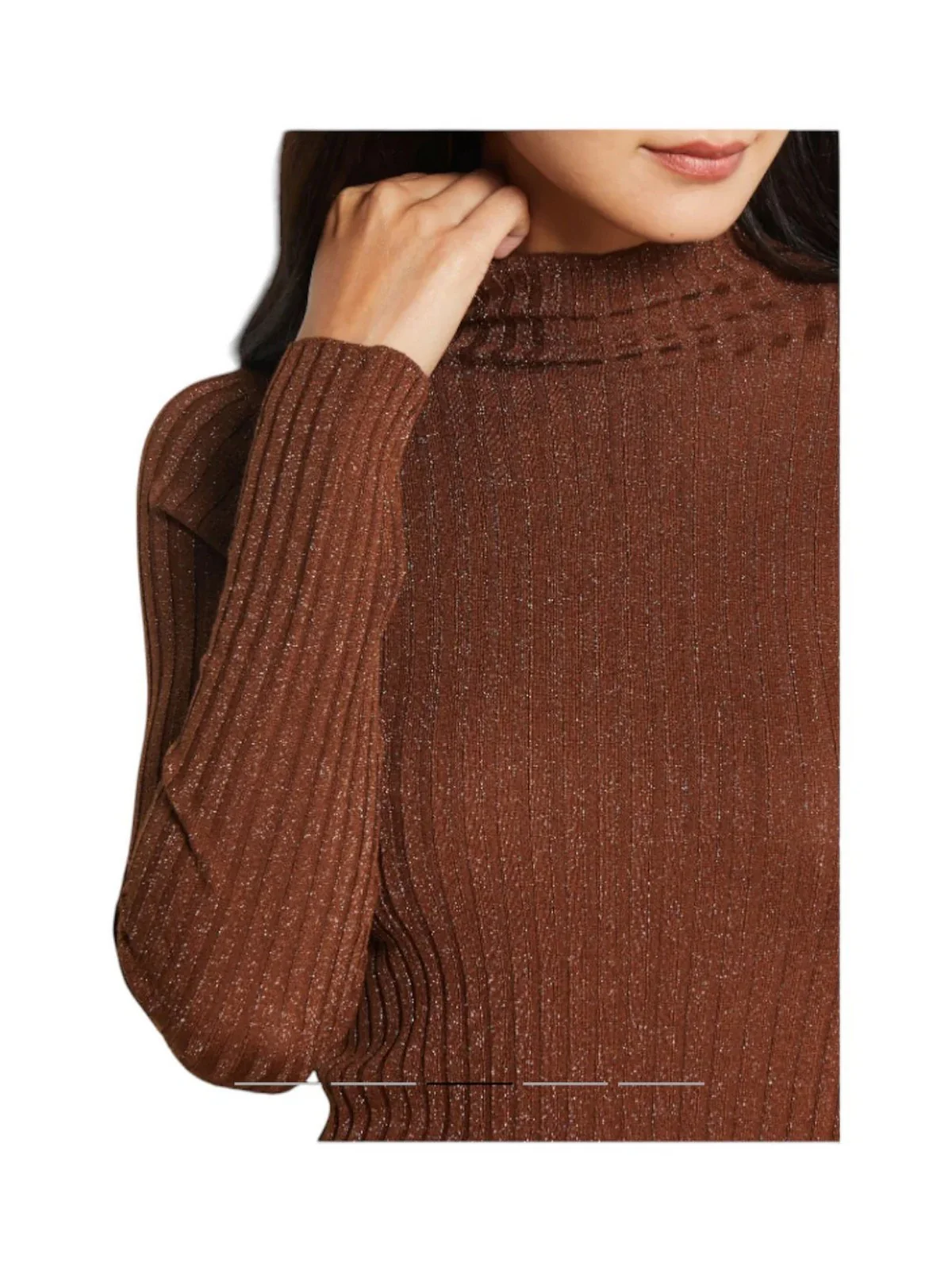 LIU JO WHITE Maglione dolcevita Donna  MF5389MS46J A4305 Toasted coconut met - Image 2