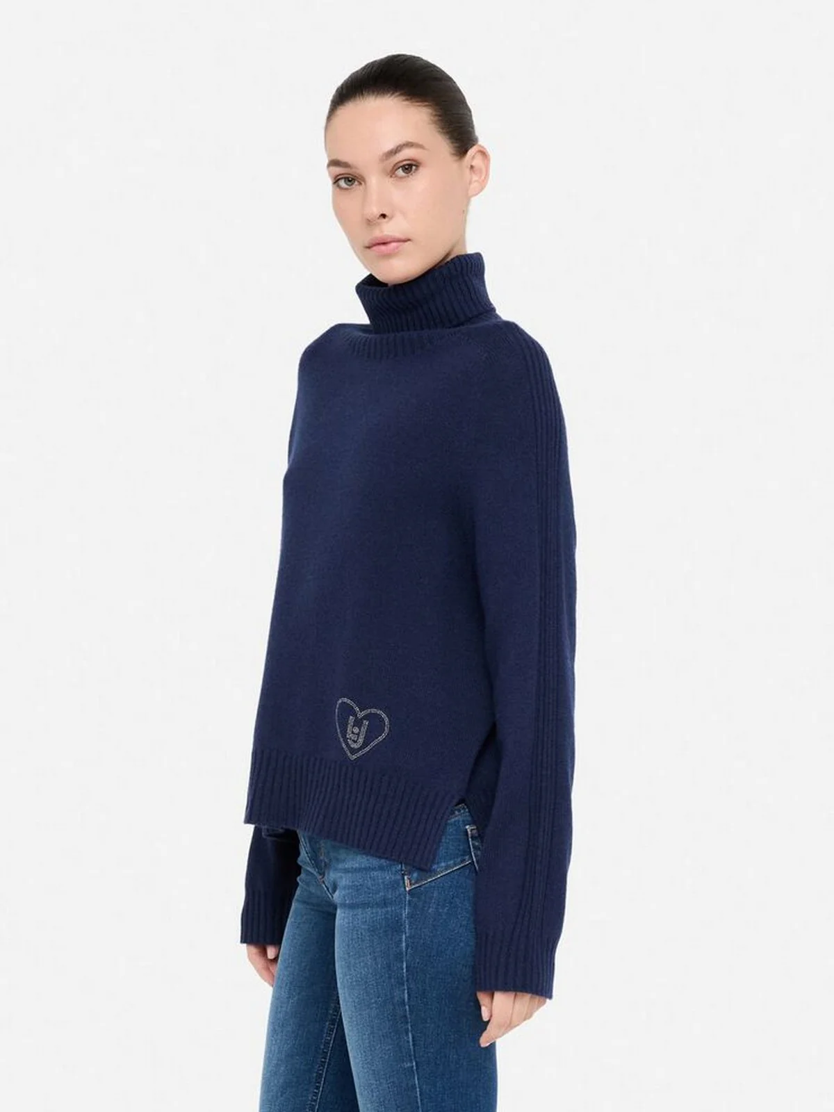 LIU JO WHITE Maglione dolcevita Donna  MF5445MS76L 93932 Navel blue - Image 4