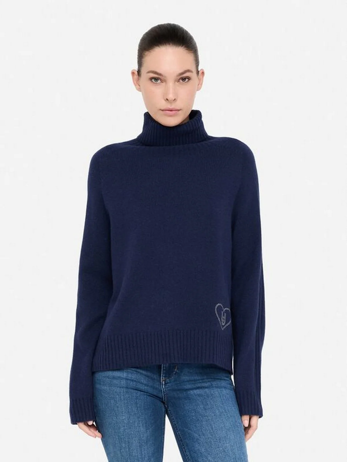 LIU JO WHITE Maglione dolcevita Donna  MF5445MS76L 93932 Navel blue - Image 6