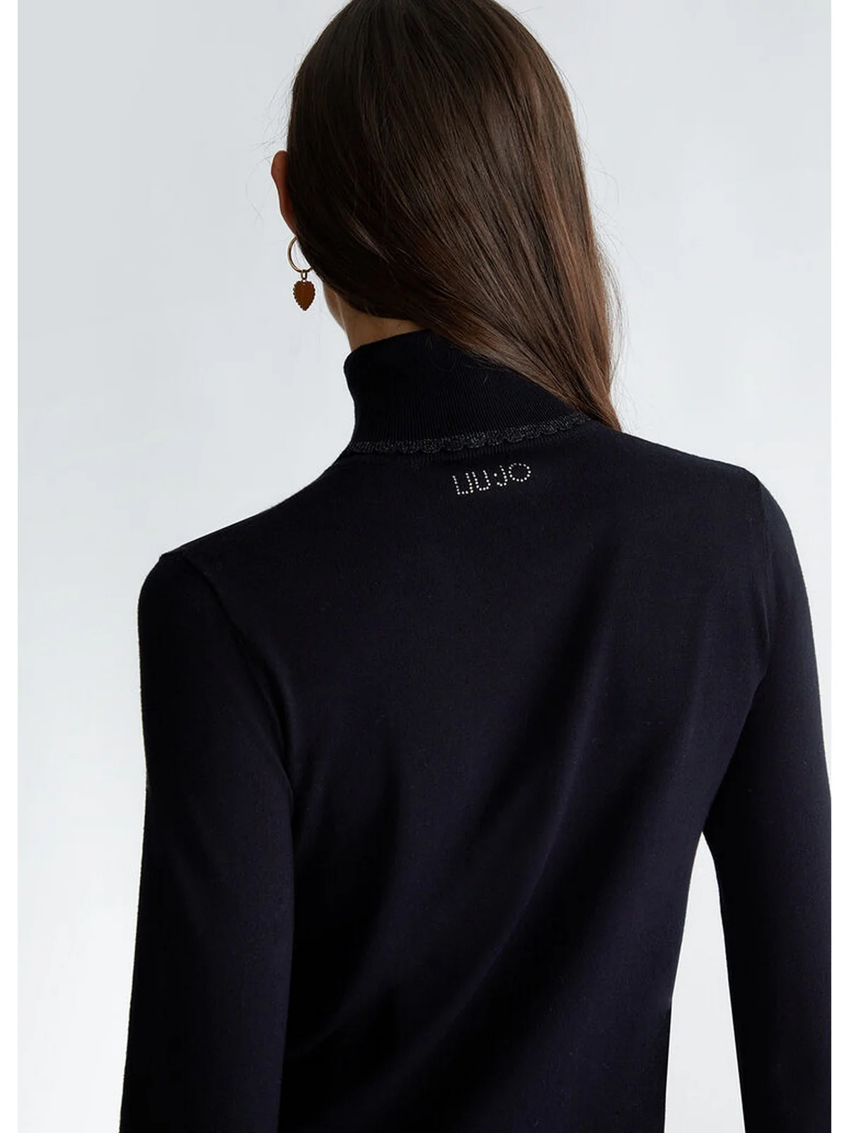 LIU JO WHITE Maglione dolcevita Donna  WF4008MS49I 22222 Nero - Image 3