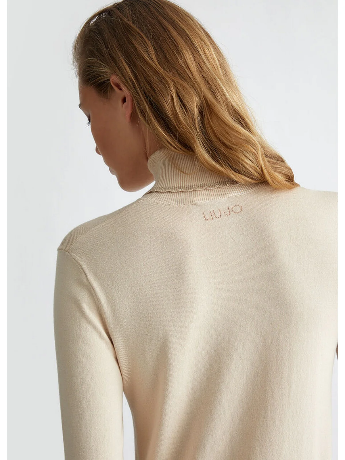 LIU JO WHITE Maglione dolcevita Donna  WF4008MS49I X0623 Beige - Image 5