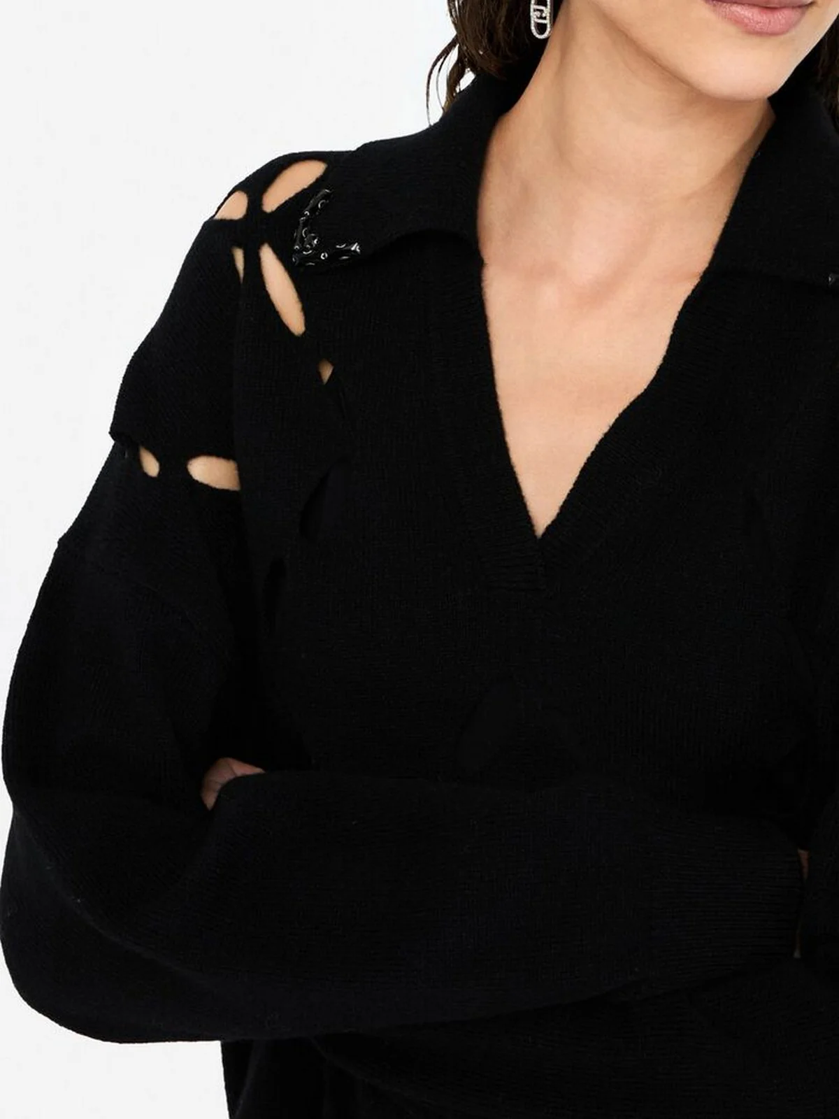 LIU JO WHITE Maglione Donna  MF5038MS009 22222 Nero - Image 2