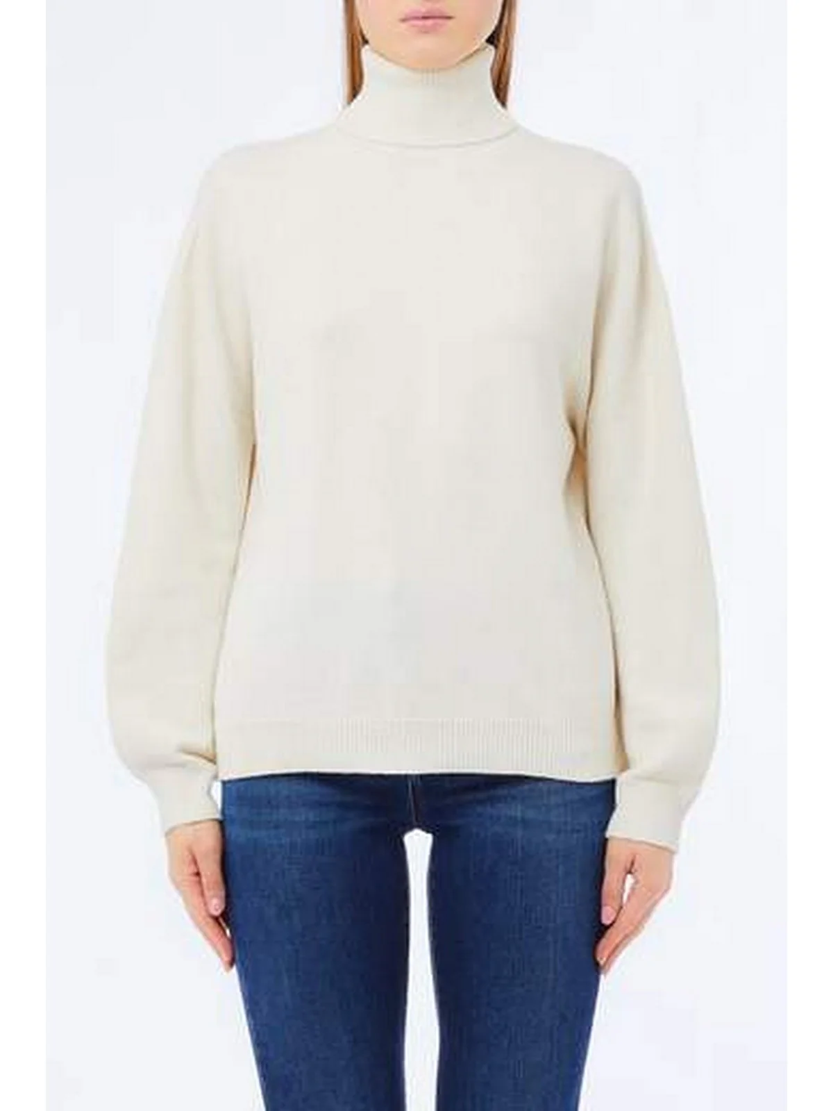 LIU JO WHITE Maglione Donna  MF5234MA27R W9167 Bianco lana met. - Image 2