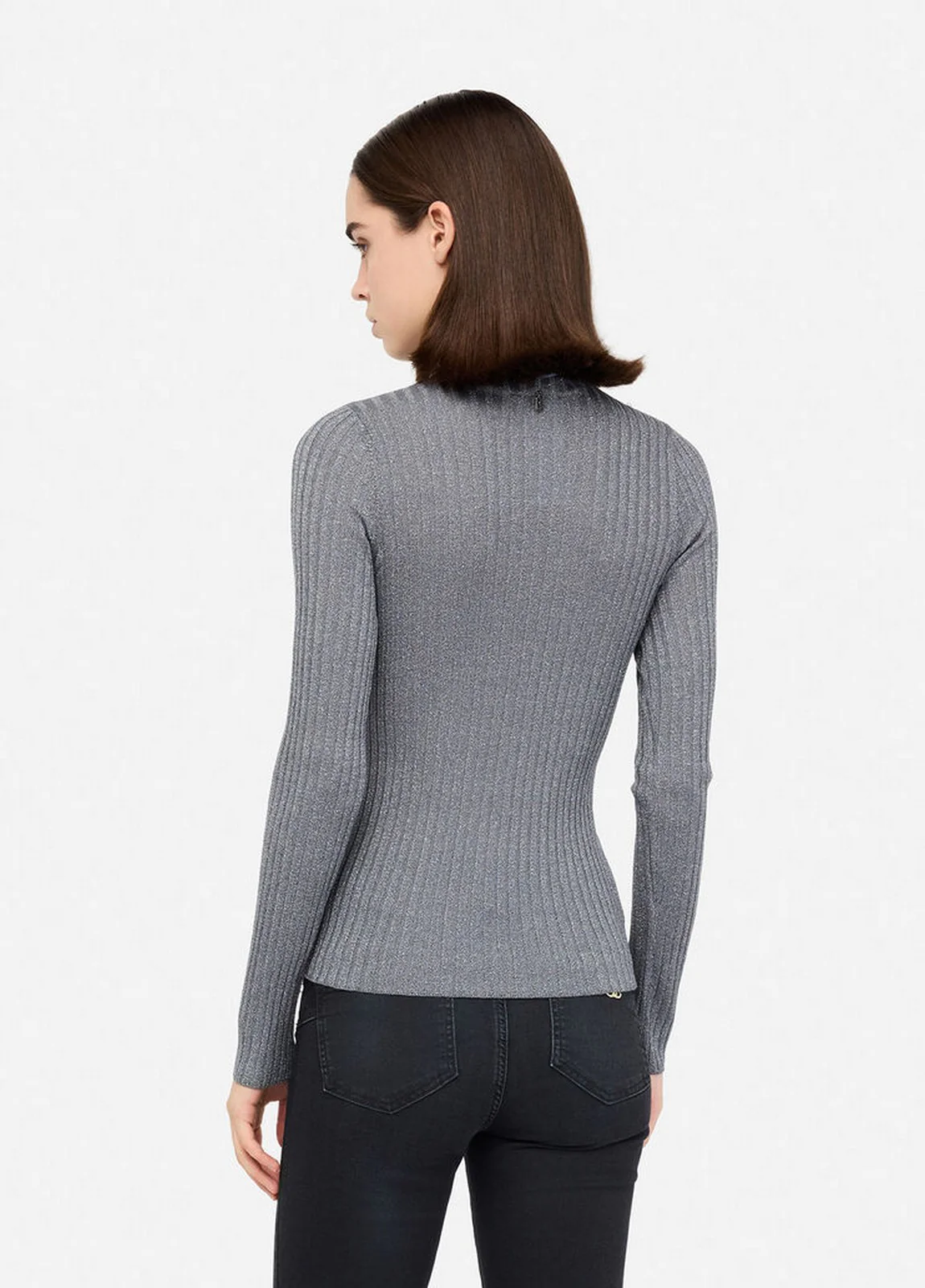 LIU JO WHITE Maglione Donna  MF5389MS46J 04020 Antracite met. - Image 2