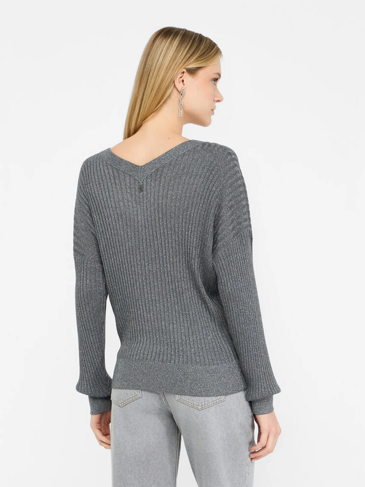 LIU JO WHITE Maglione Donna  MF5390MS46J 04020 Antracite met. - Image 4